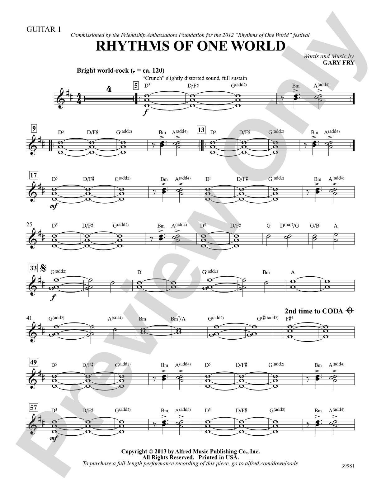 Rhythms of One World: Guitar 1