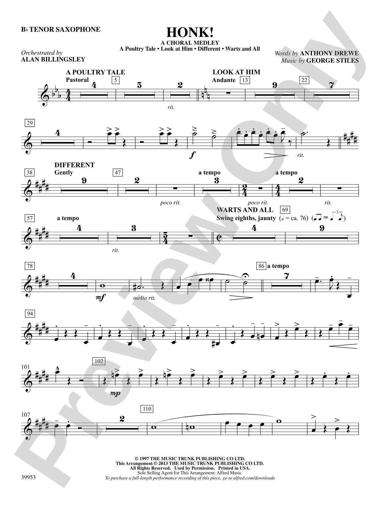 Honk!: B-flat Tenor Saxophone