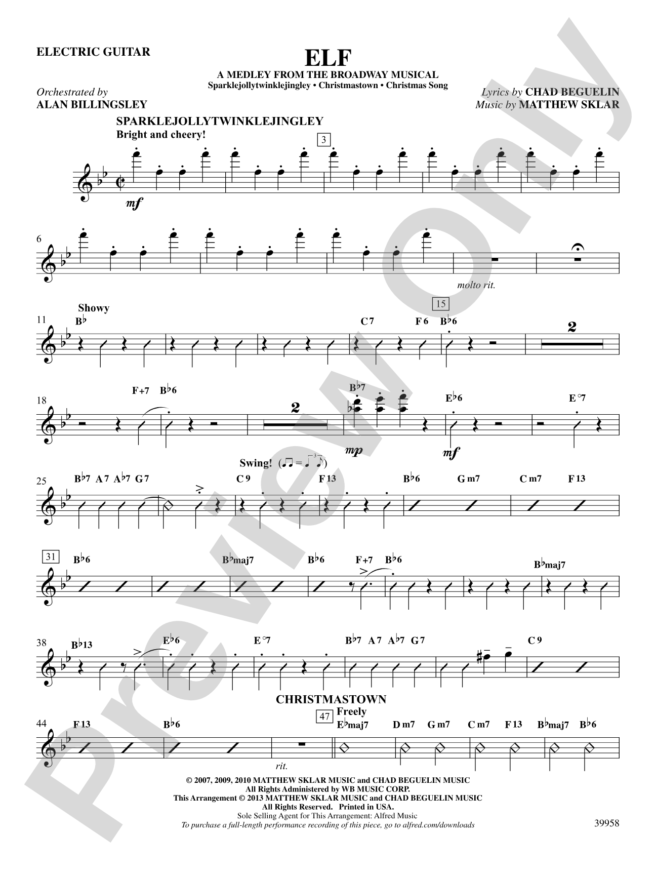 Elf: A Medley from the Broadway Musical: Guitar