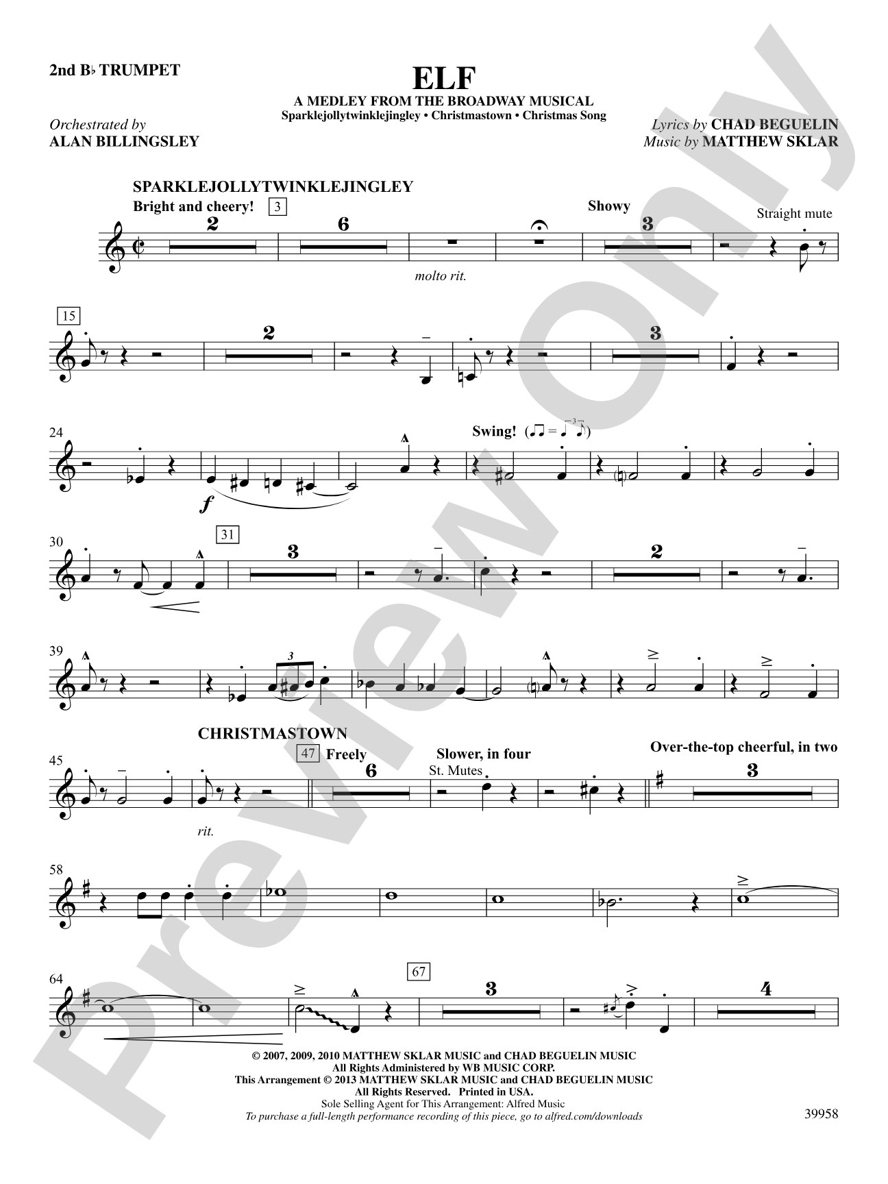 Elf: A Medley from the Broadway Musical: 2nd B-flat Trumpet