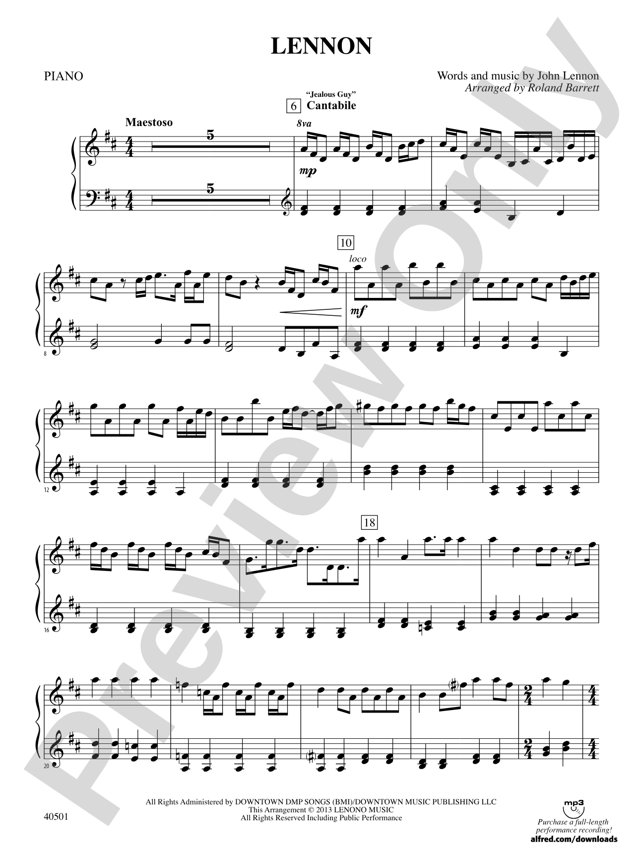 Lennon: Piano Accompaniment