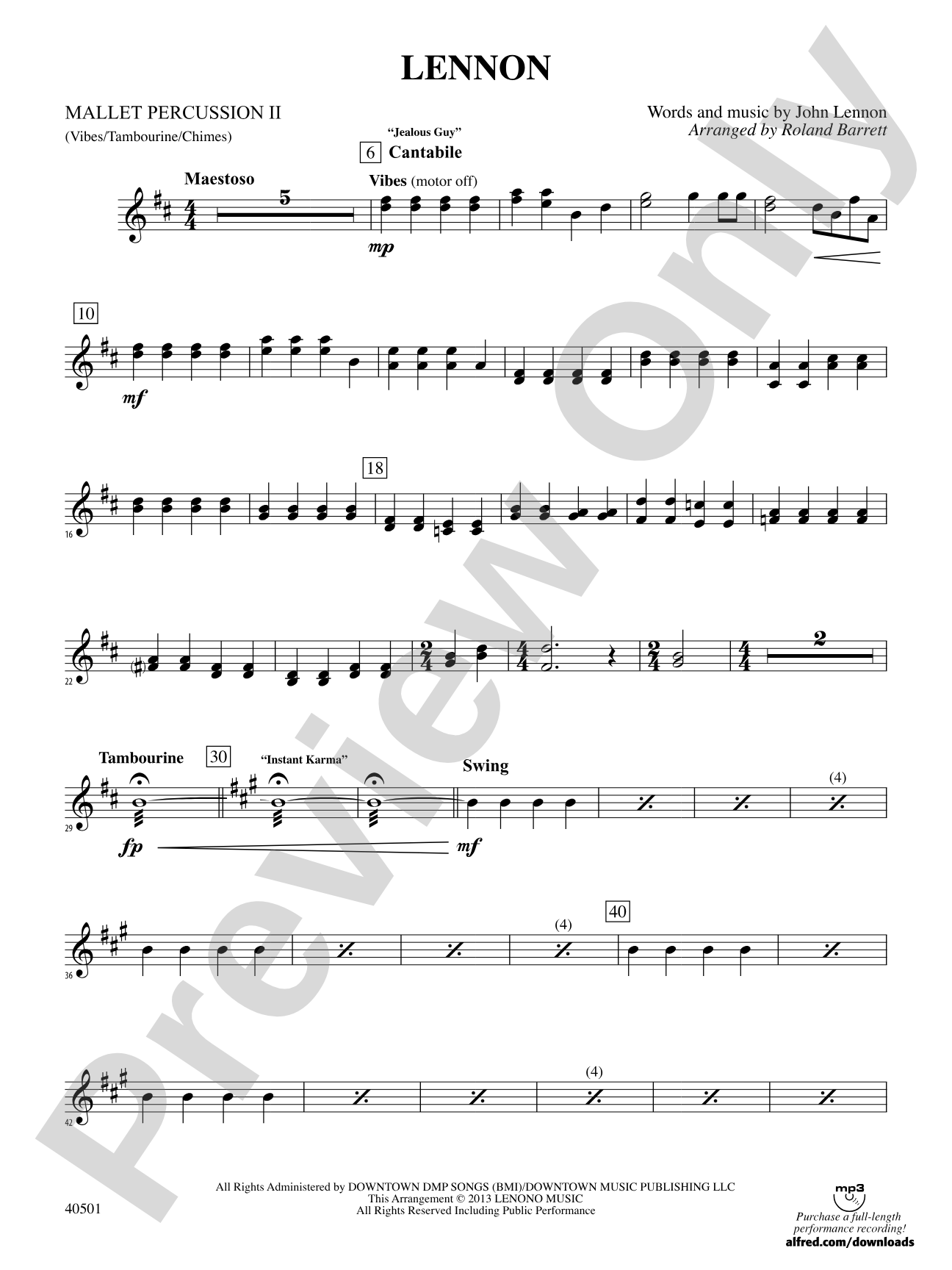 Lennon: 2nd Mallet Percussion