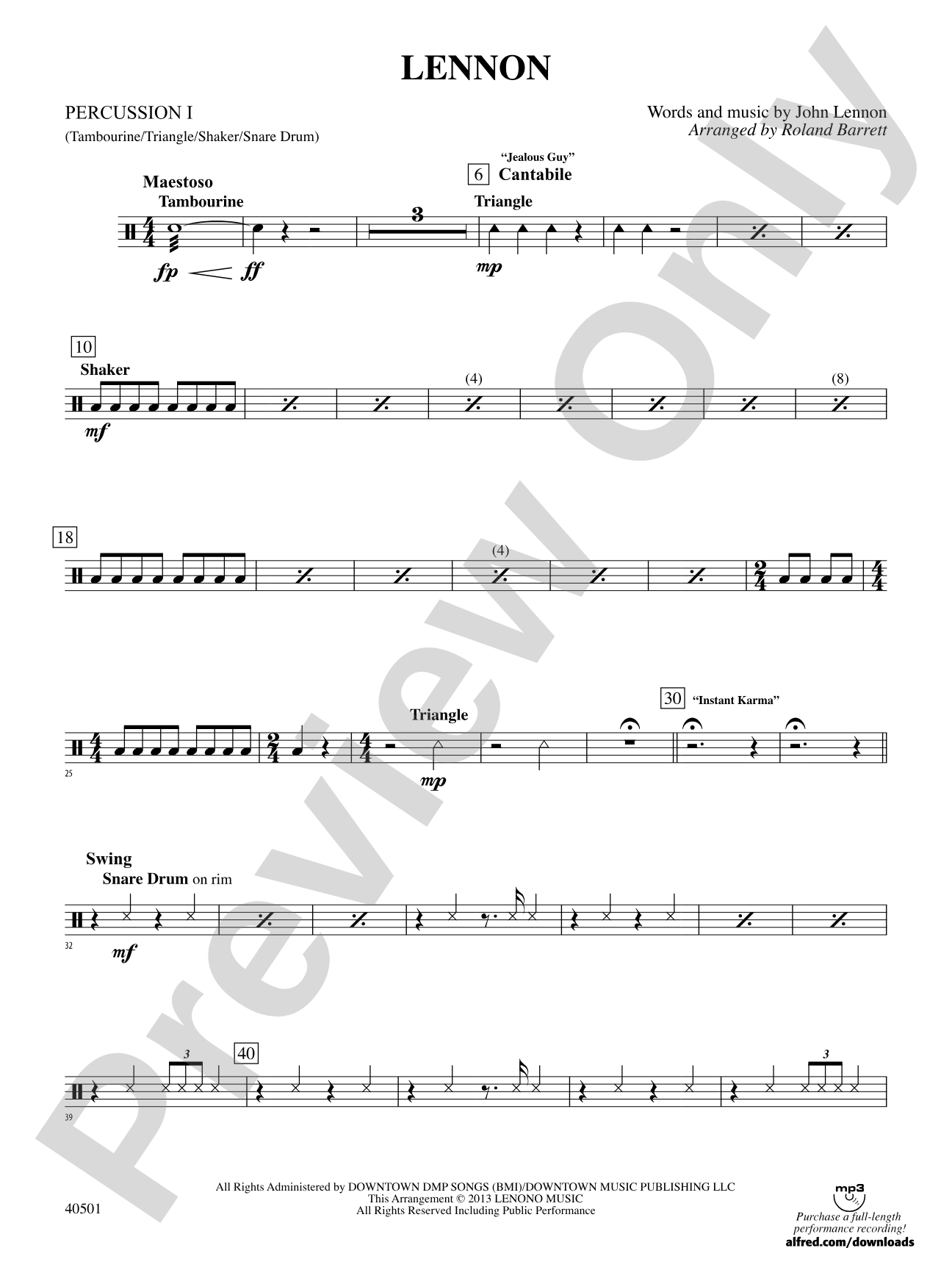 Lennon: 1st Percussion