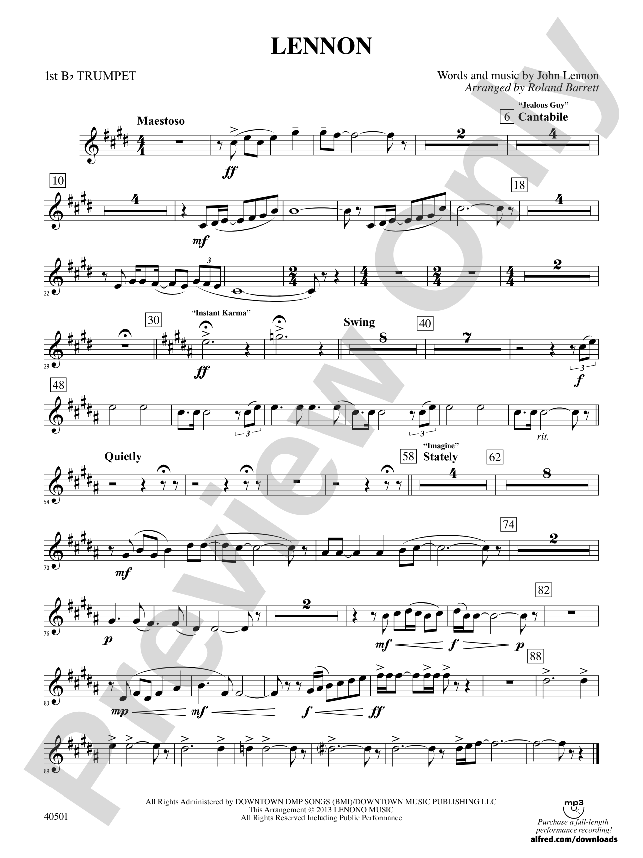 Lennon: 1st B-flat Trumpet