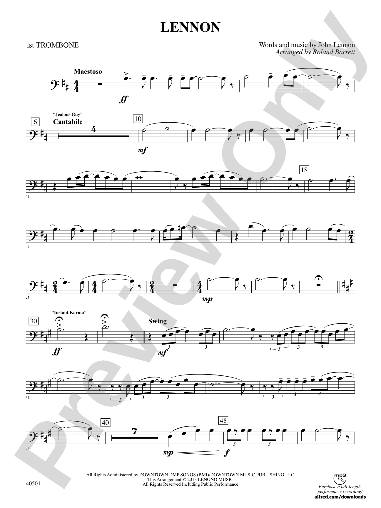 Lennon: 1st Trombone