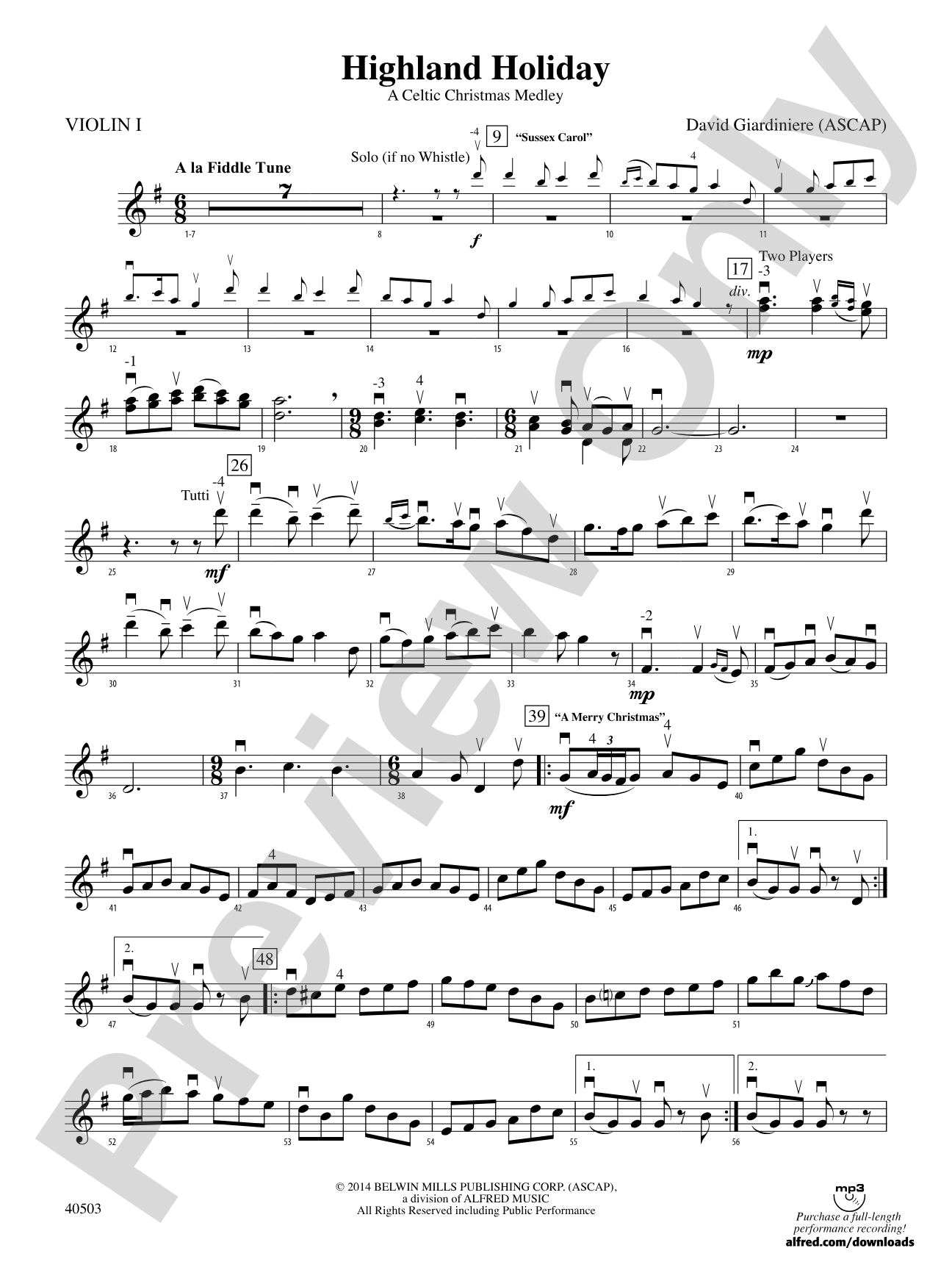 Highland Holiday: 1st Violin