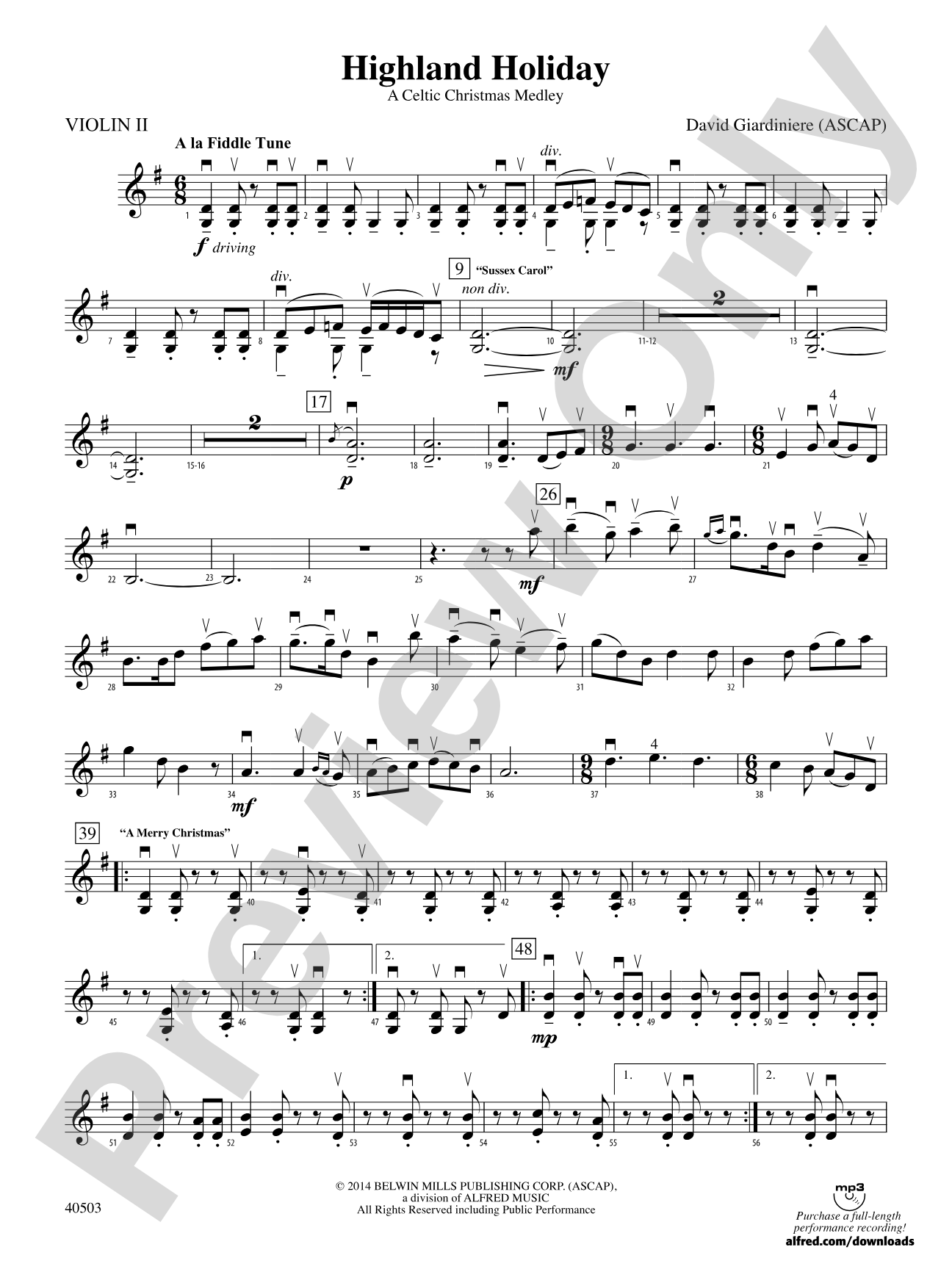 Highland Holiday: 2nd Violin