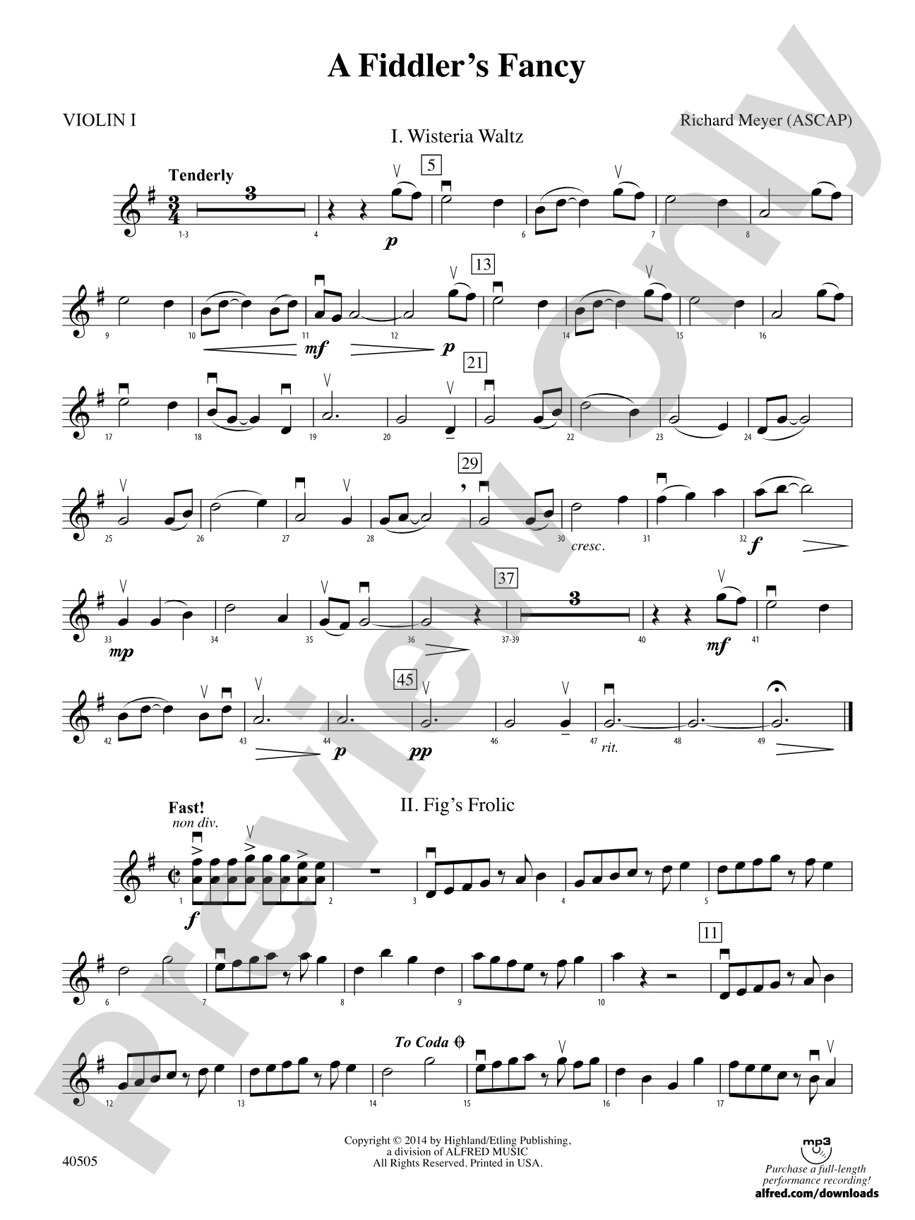 A Fiddler's Fancy: 1st Violin