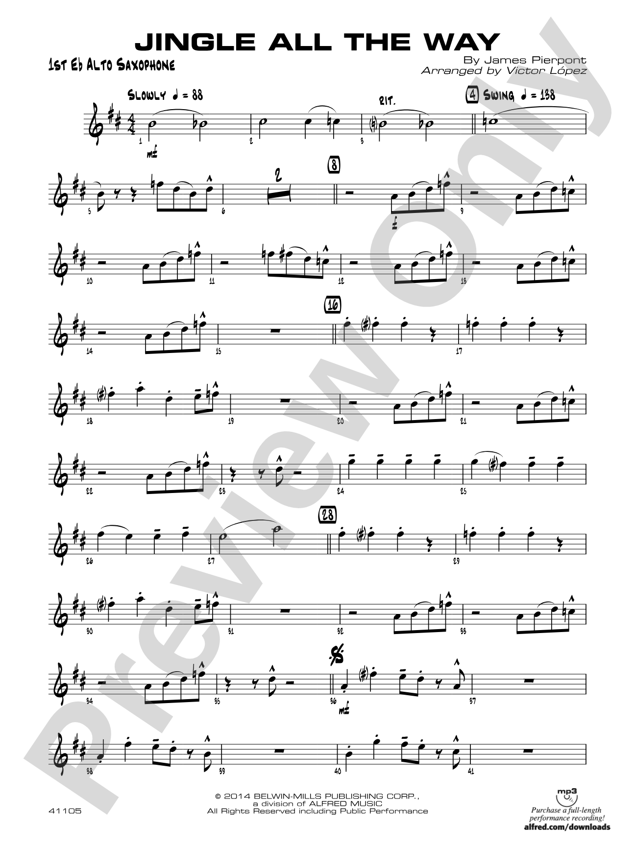 Jingle All the Way: E-flat Alto Saxophone