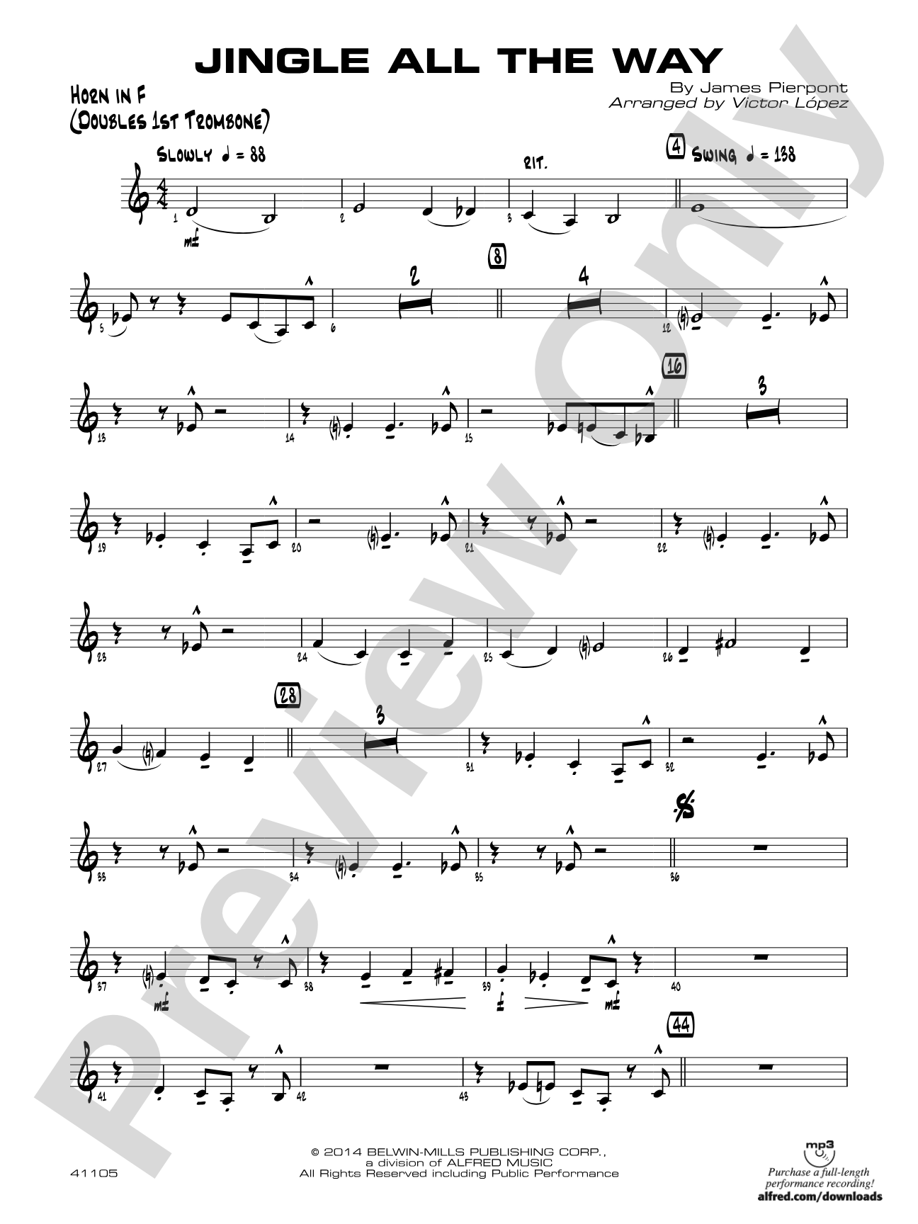 Jingle All the Way: 1st F Horn