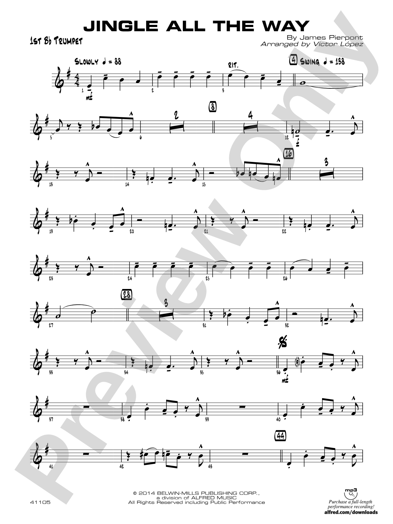 Jingle All the Way: 1st B-flat Trumpet