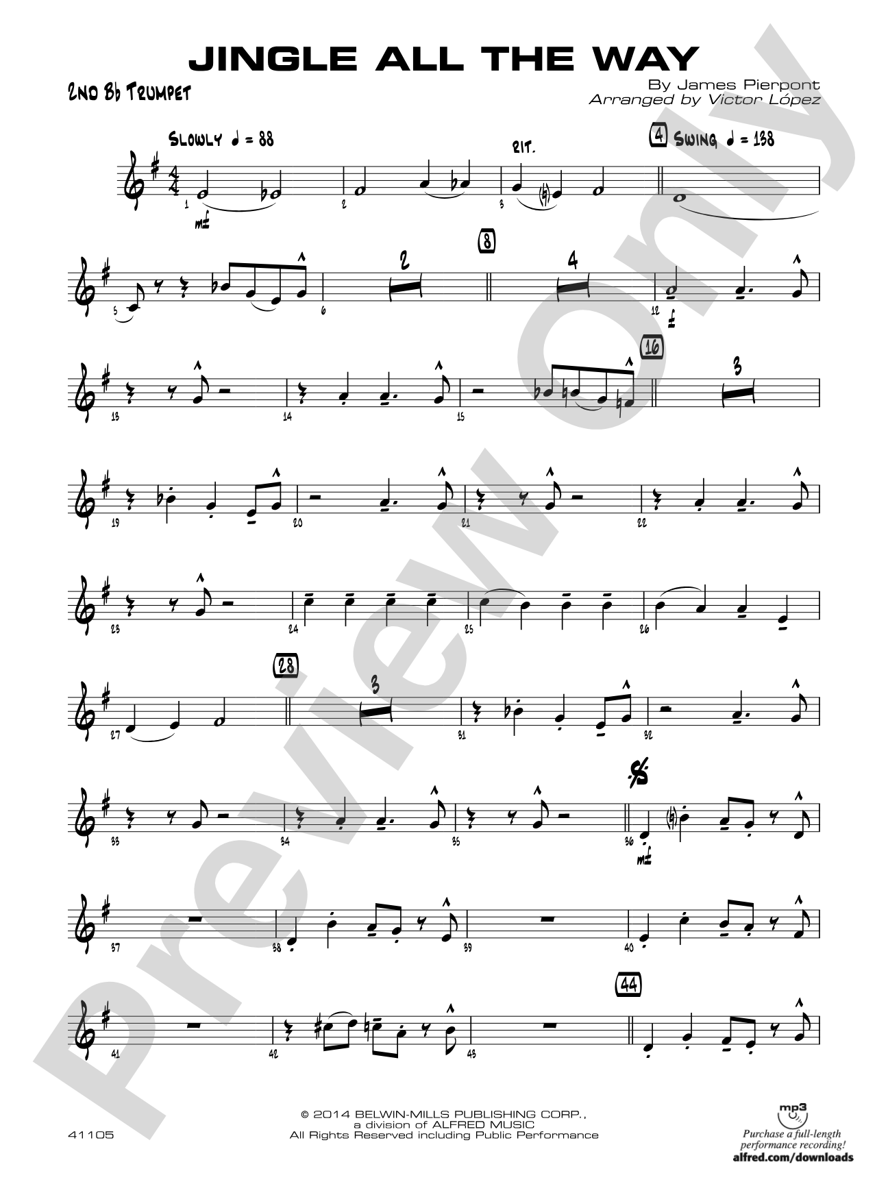 Jingle All the Way: 2nd B-flat Trumpet