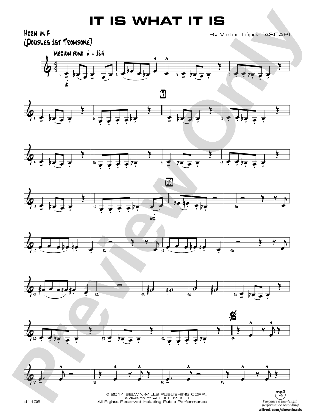 It Is What It Is: 1st F Horn