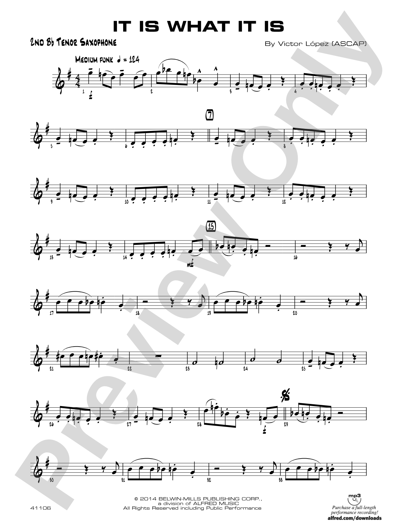 It Is What It Is: 2nd B-flat Tenor Saxophone