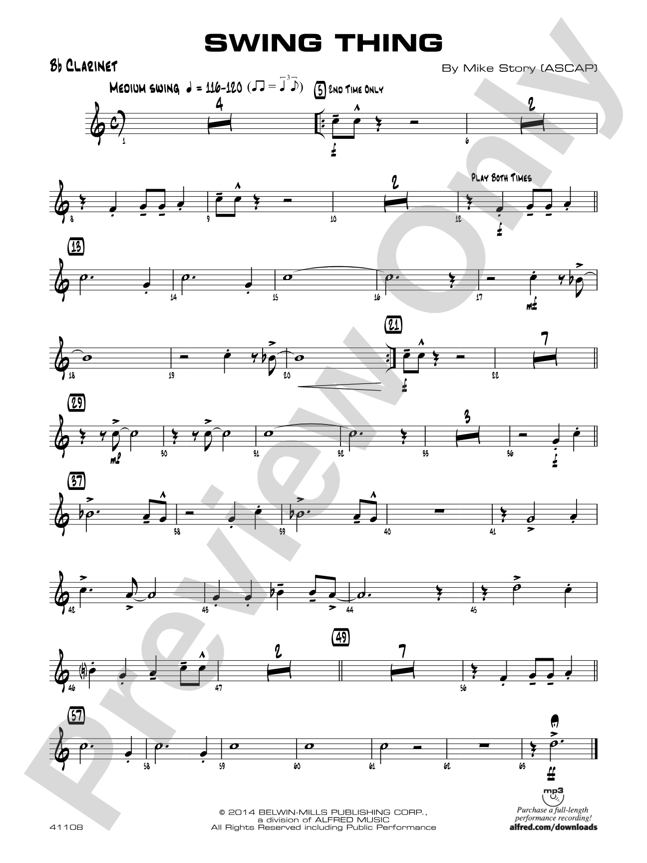 Swing Thing: 1st B-flat Clarinet