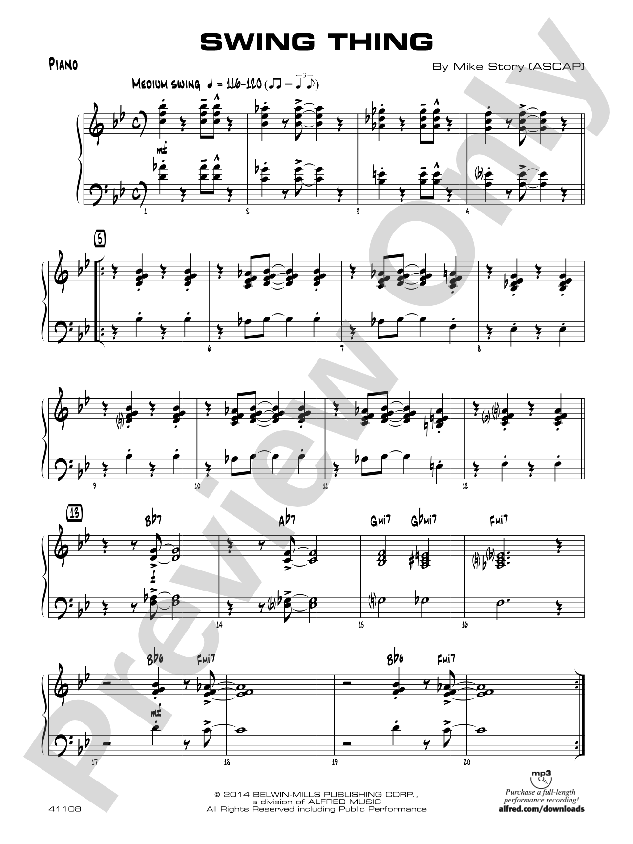 Swing Thing: Piano Accompaniment