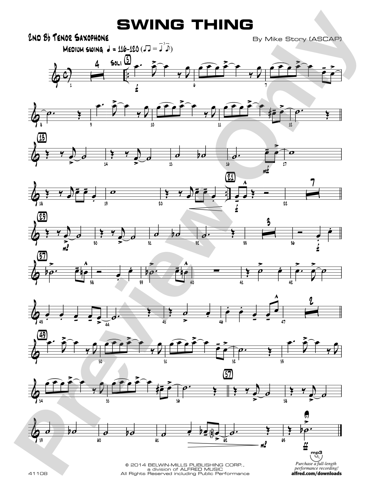 Swing Thing: 2nd B-flat Tenor Saxophone