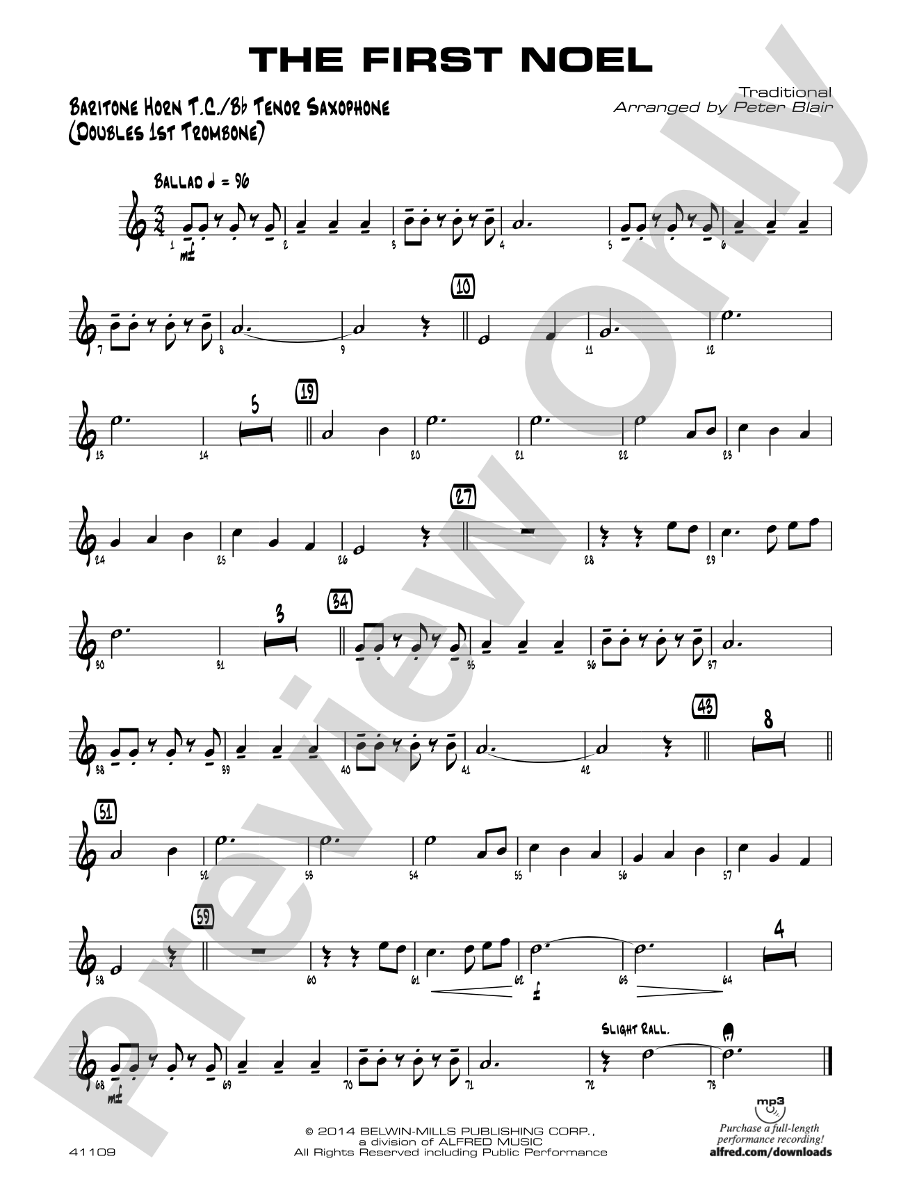 The First Noel: Baritone T.C.