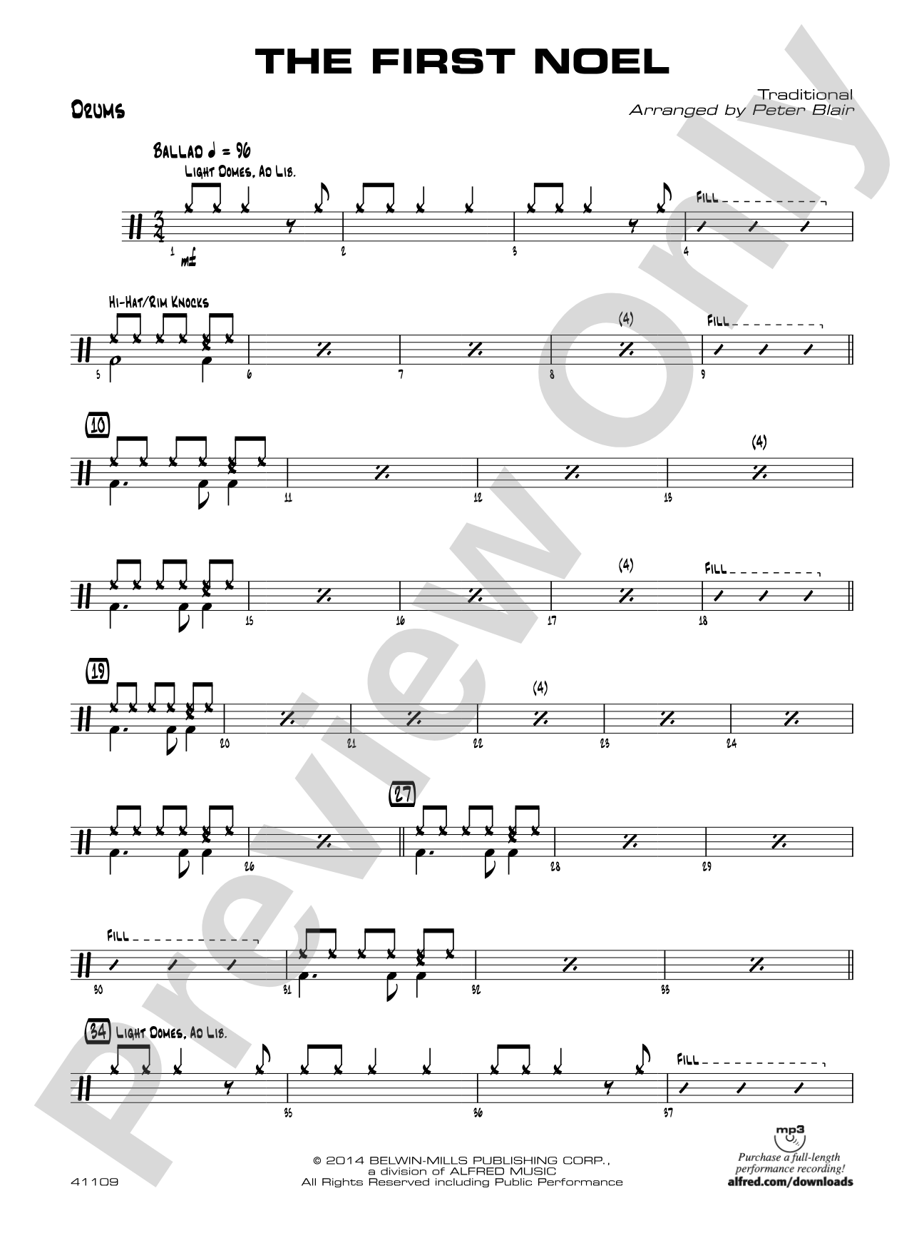 The First Noel: Drums