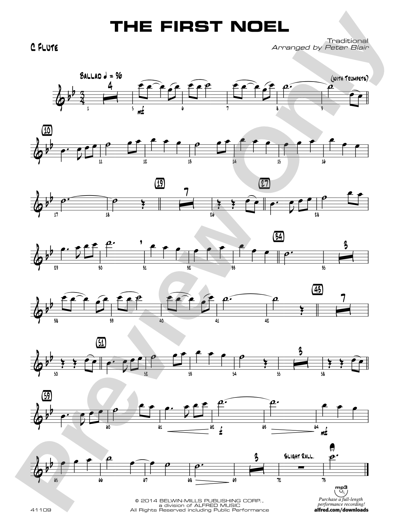 The First Noel: Flute