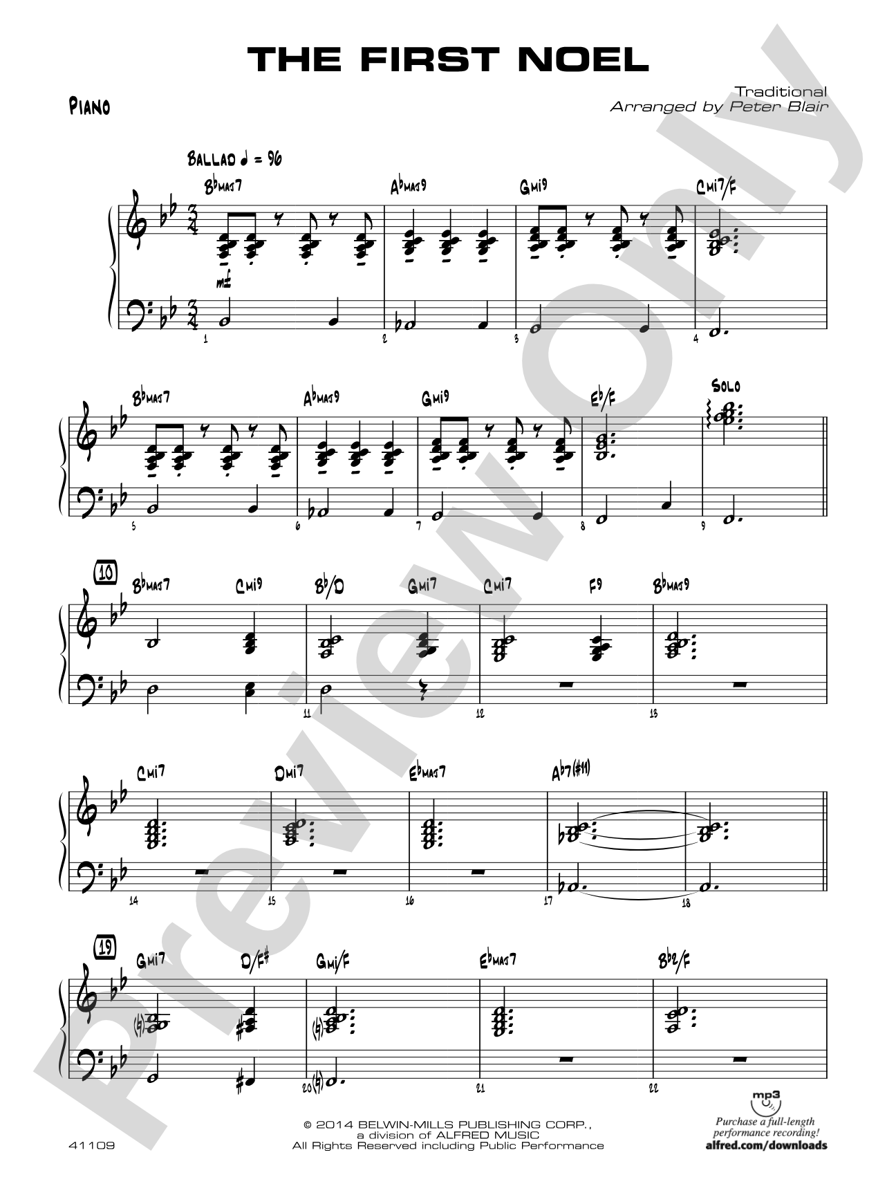 The First Noel: Piano Accompaniment
