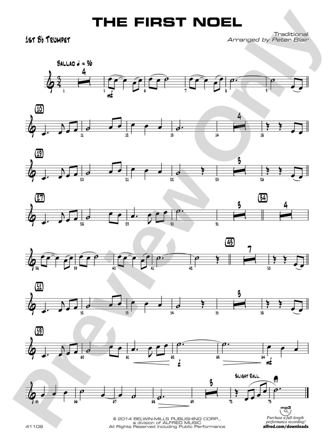 The First Noel: 1st B-flat Trumpet