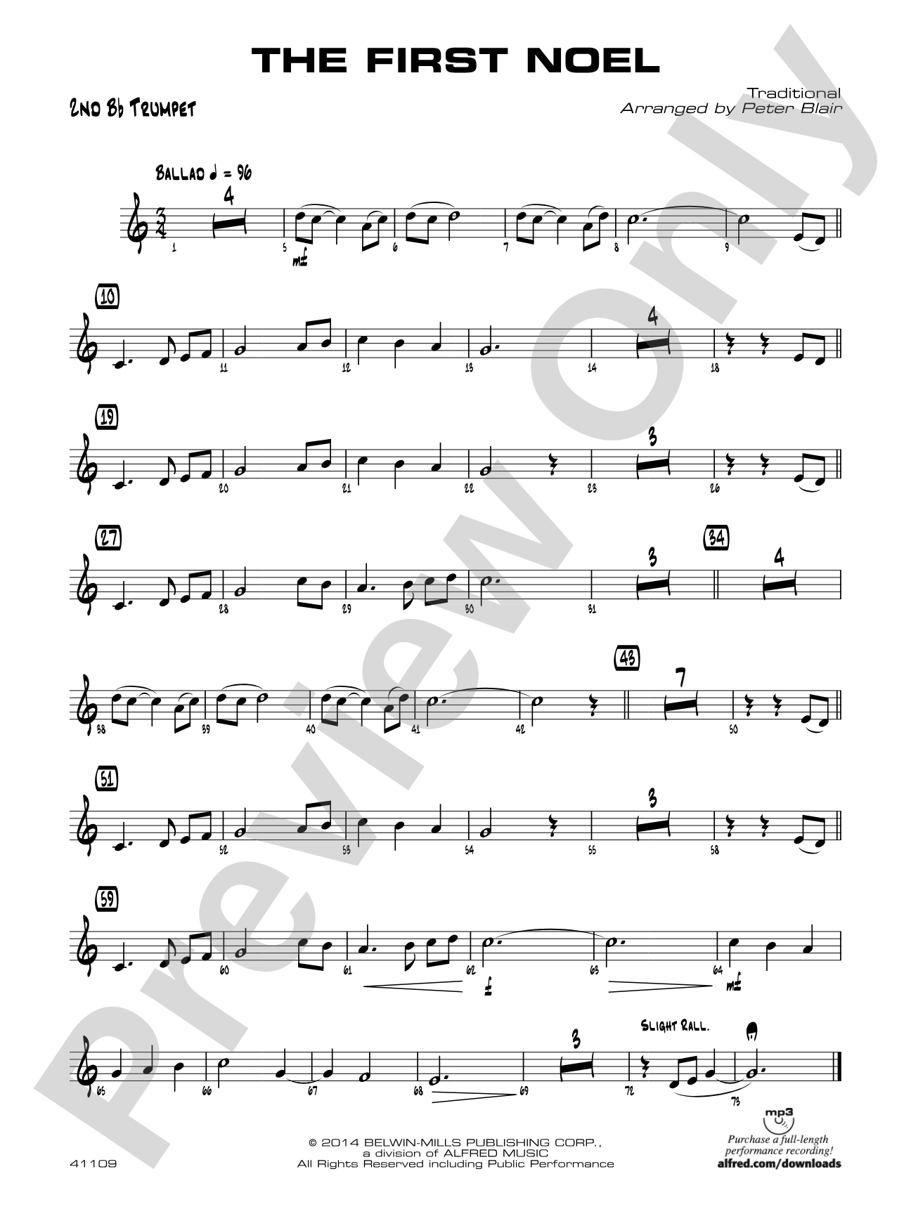 The First Noel: 2nd B-flat Trumpet