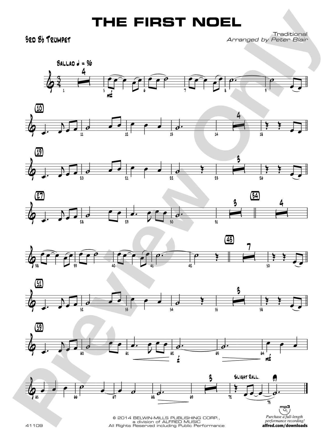 The First Noel: 3rd B-flat Trumpet