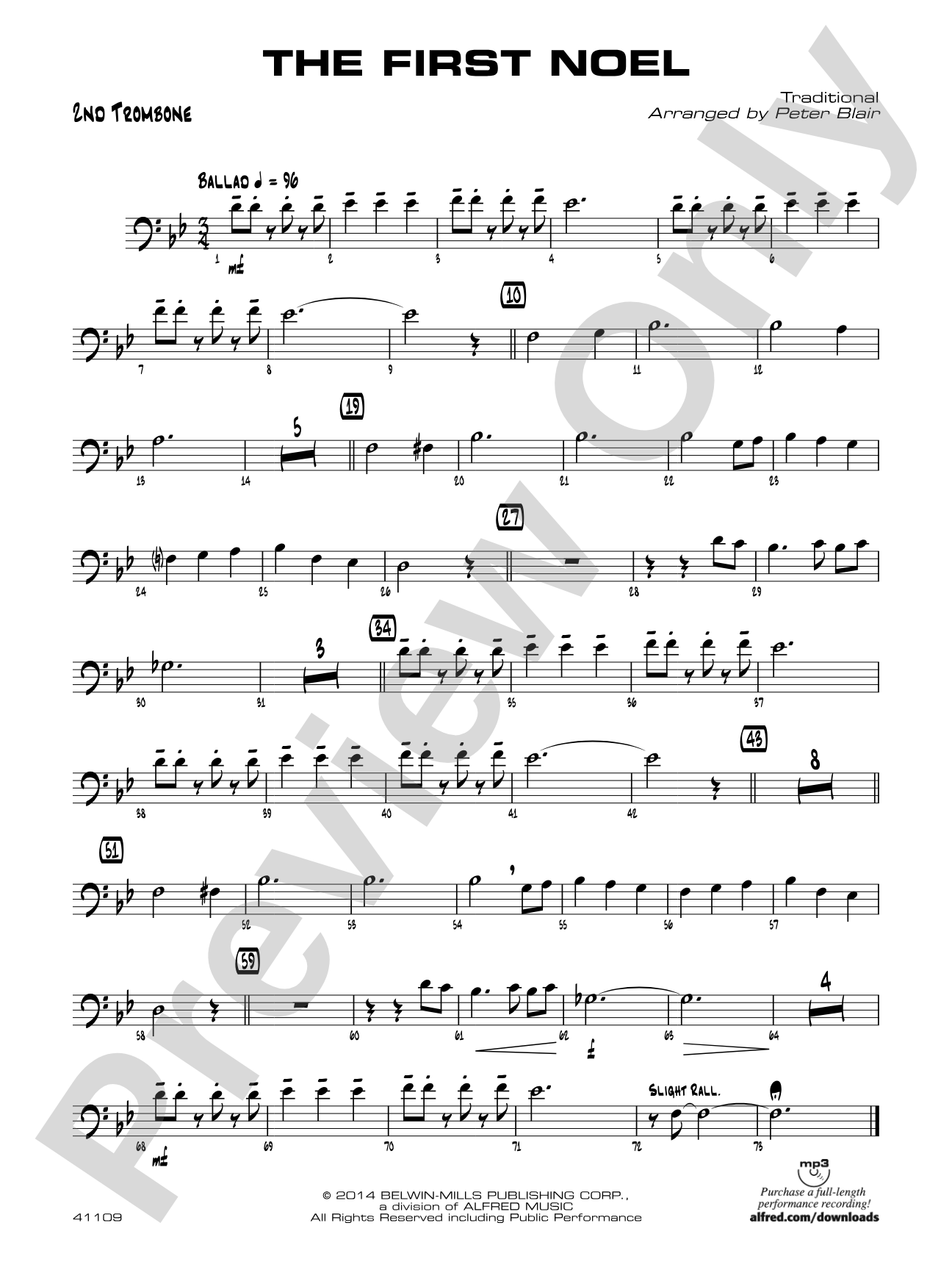The First Noel: 2nd Trombone