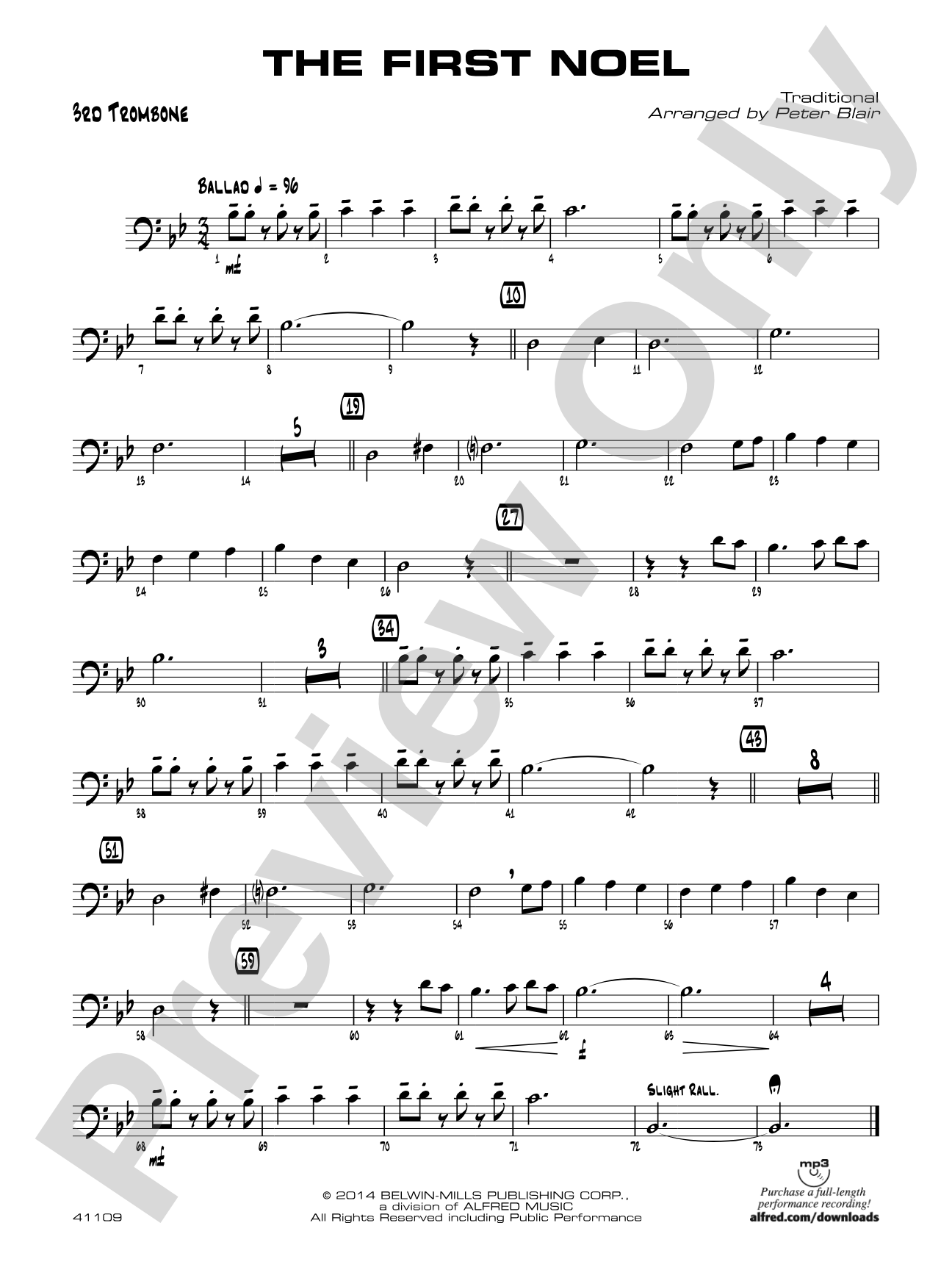 The First Noel: 3rd Trombone