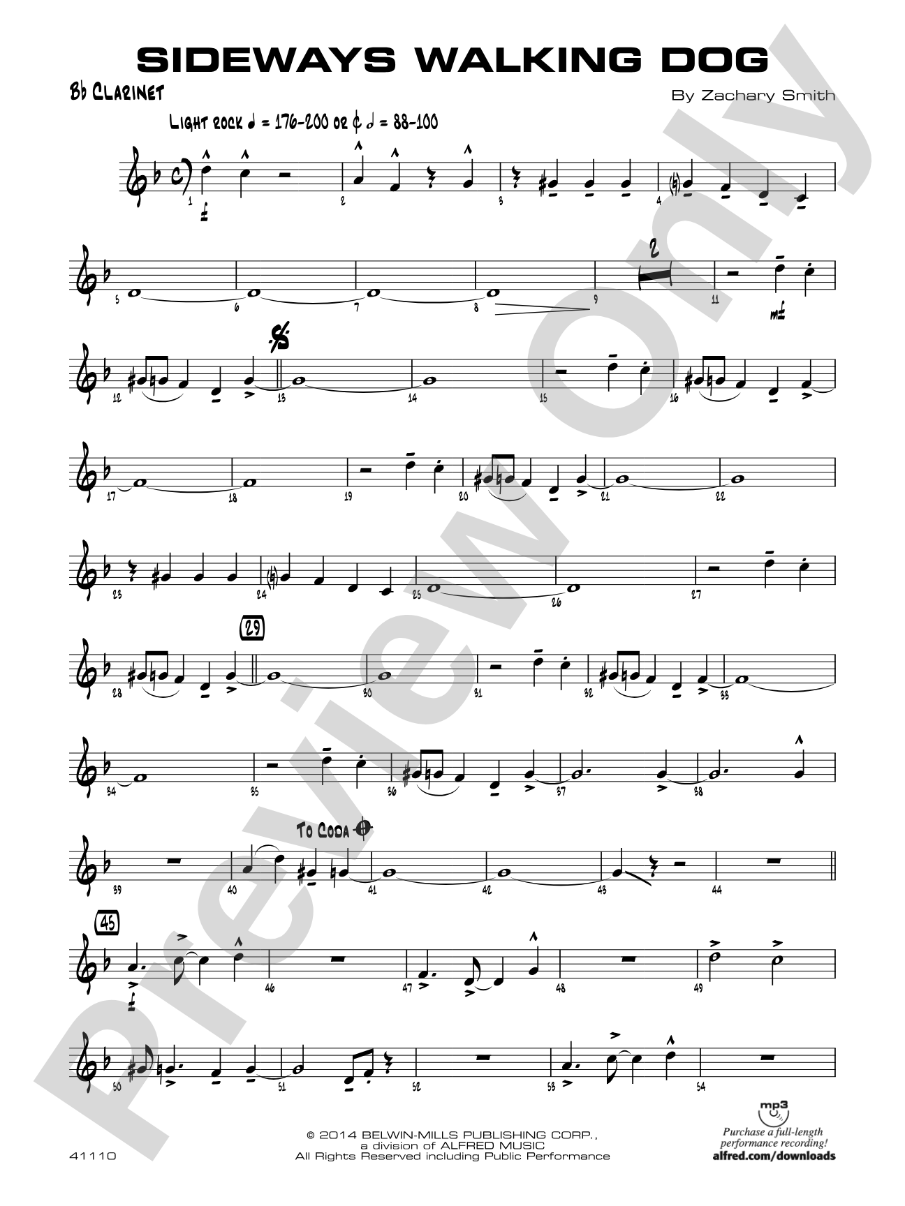 Sideways Walking Dog: 1st B-flat Clarinet