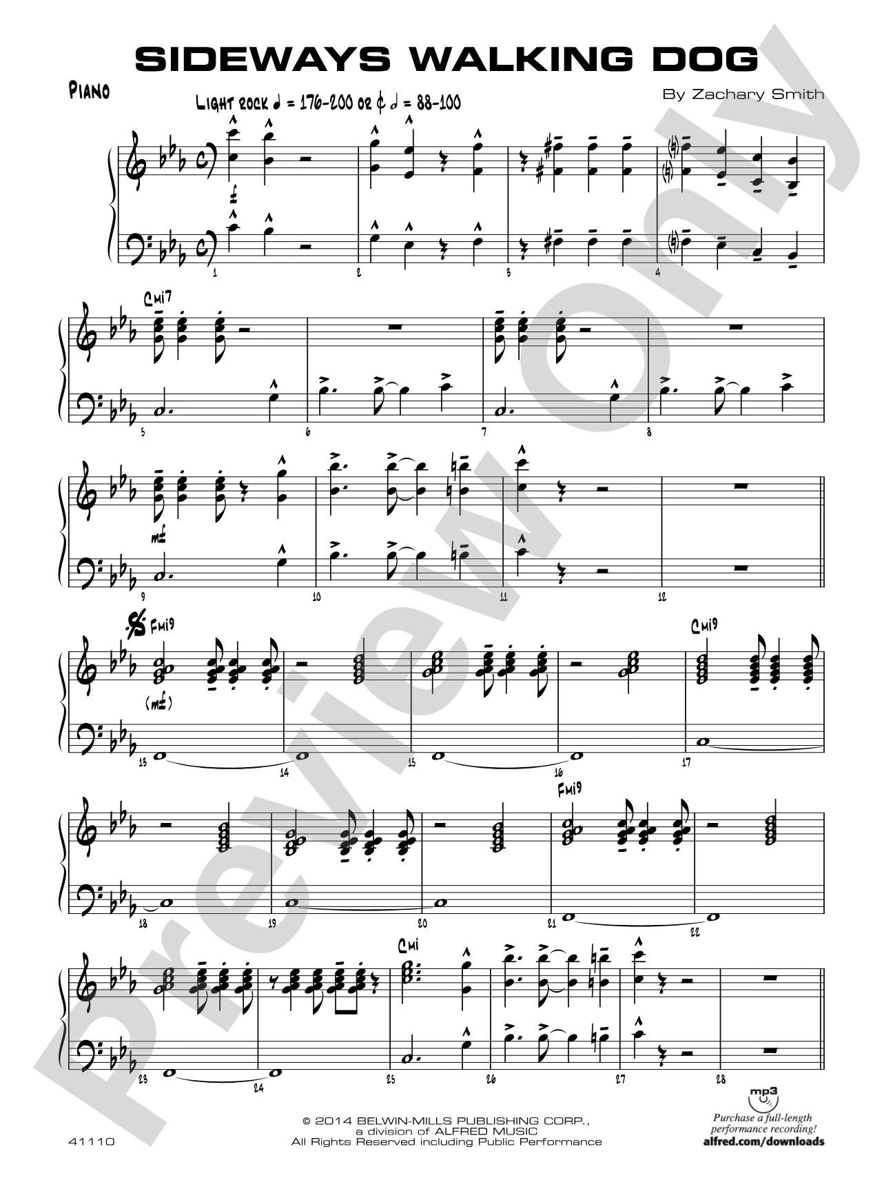 Sideways Walking Dog: Piano Accompaniment