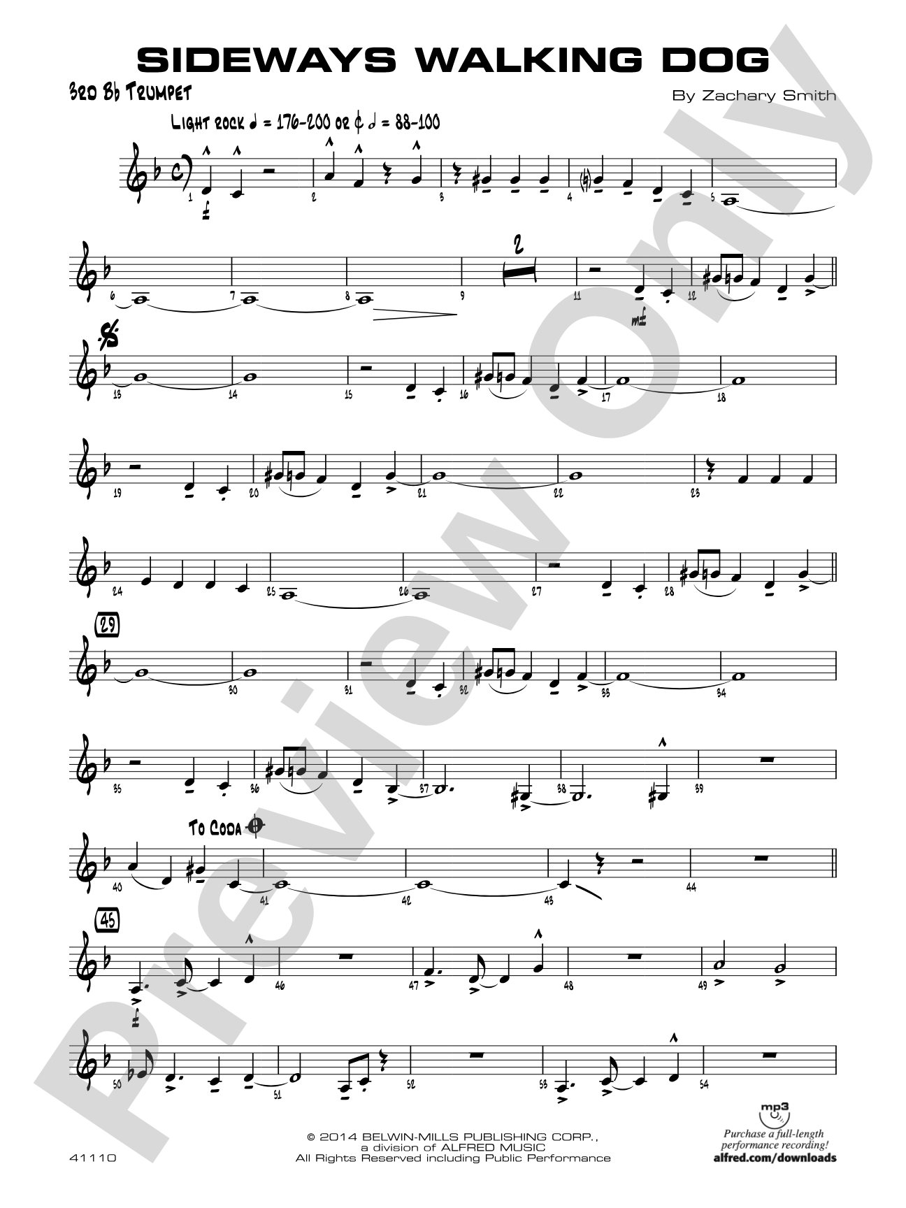 Sideways Walking Dog: 3rd B-flat Trumpet