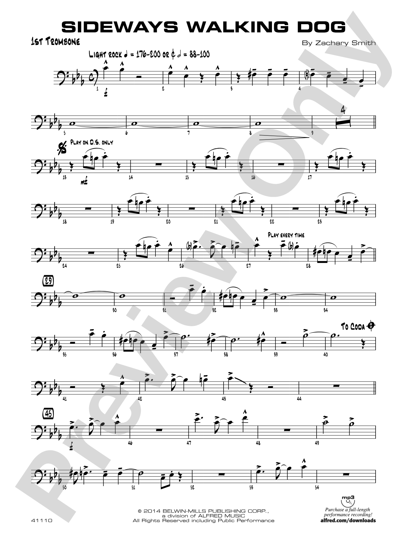 Sideways Walking Dog: 1st Trombone