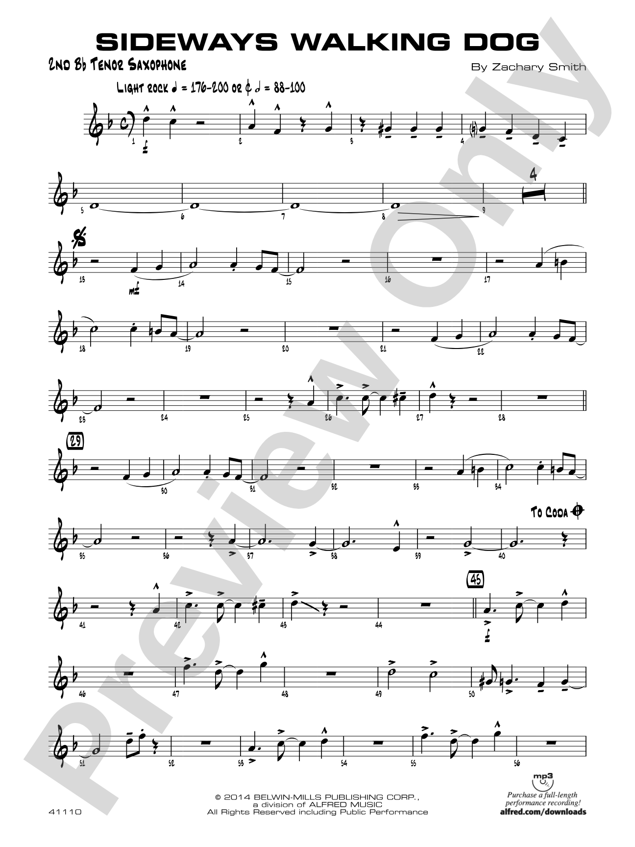 Sideways Walking Dog: 2nd B-flat Tenor Saxophone