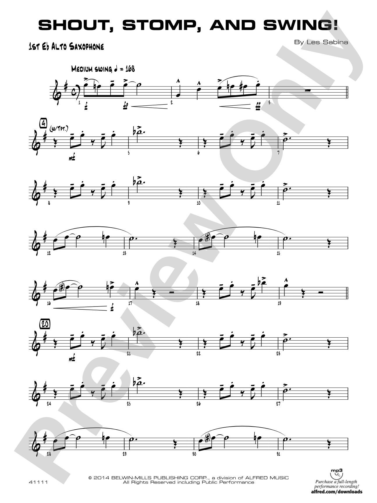 Shout, Stomp, and Swing!: E-flat Alto Saxophone