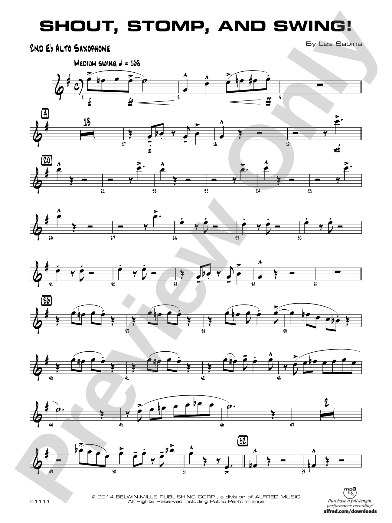 Shout, Stomp, and Swing!: 2nd E-flat Alto Saxophone