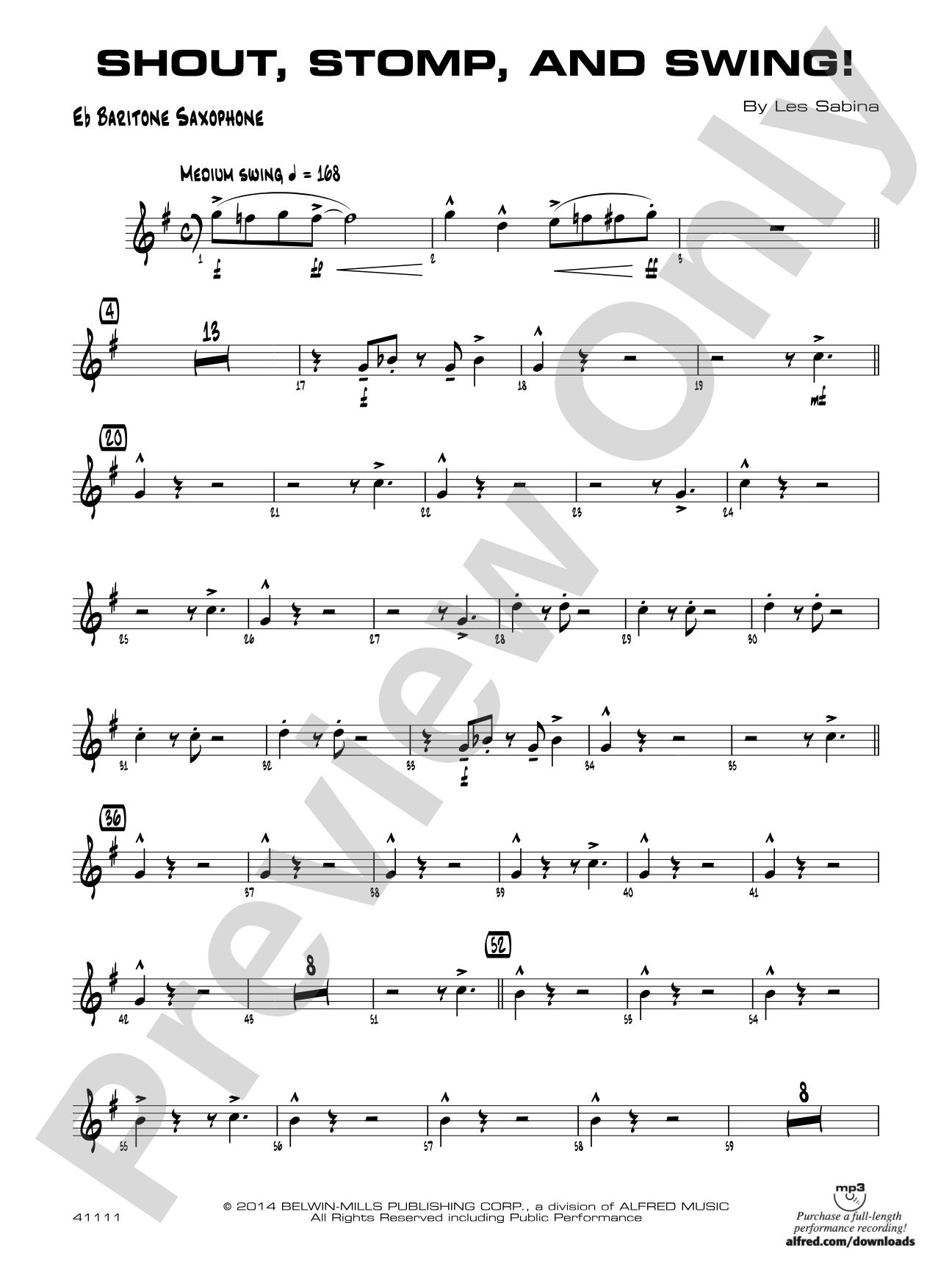 Shout, Stomp, and Swing!: E-flat Baritone Saxophone