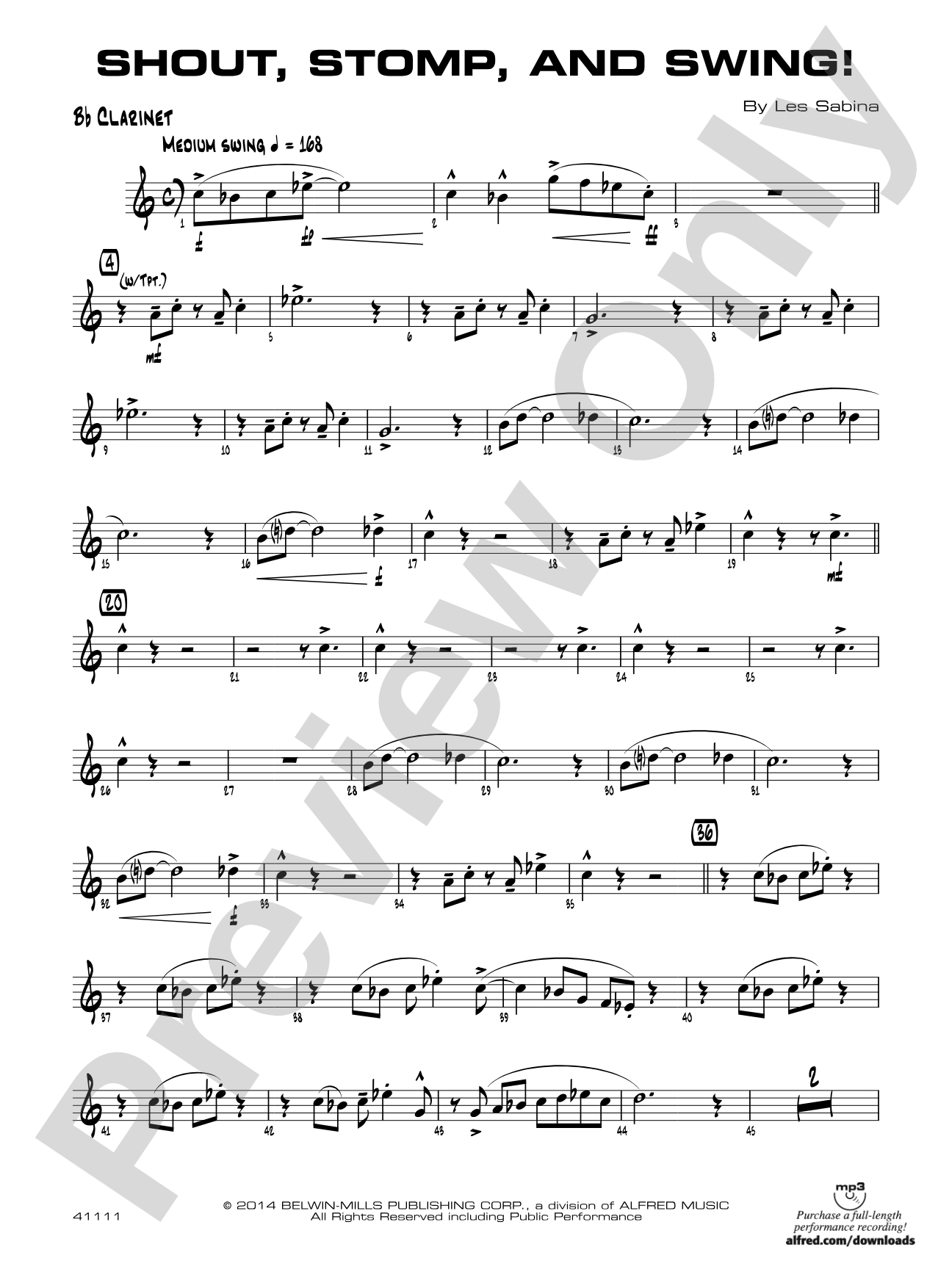 Shout, Stomp, and Swing!: 1st B-flat Clarinet