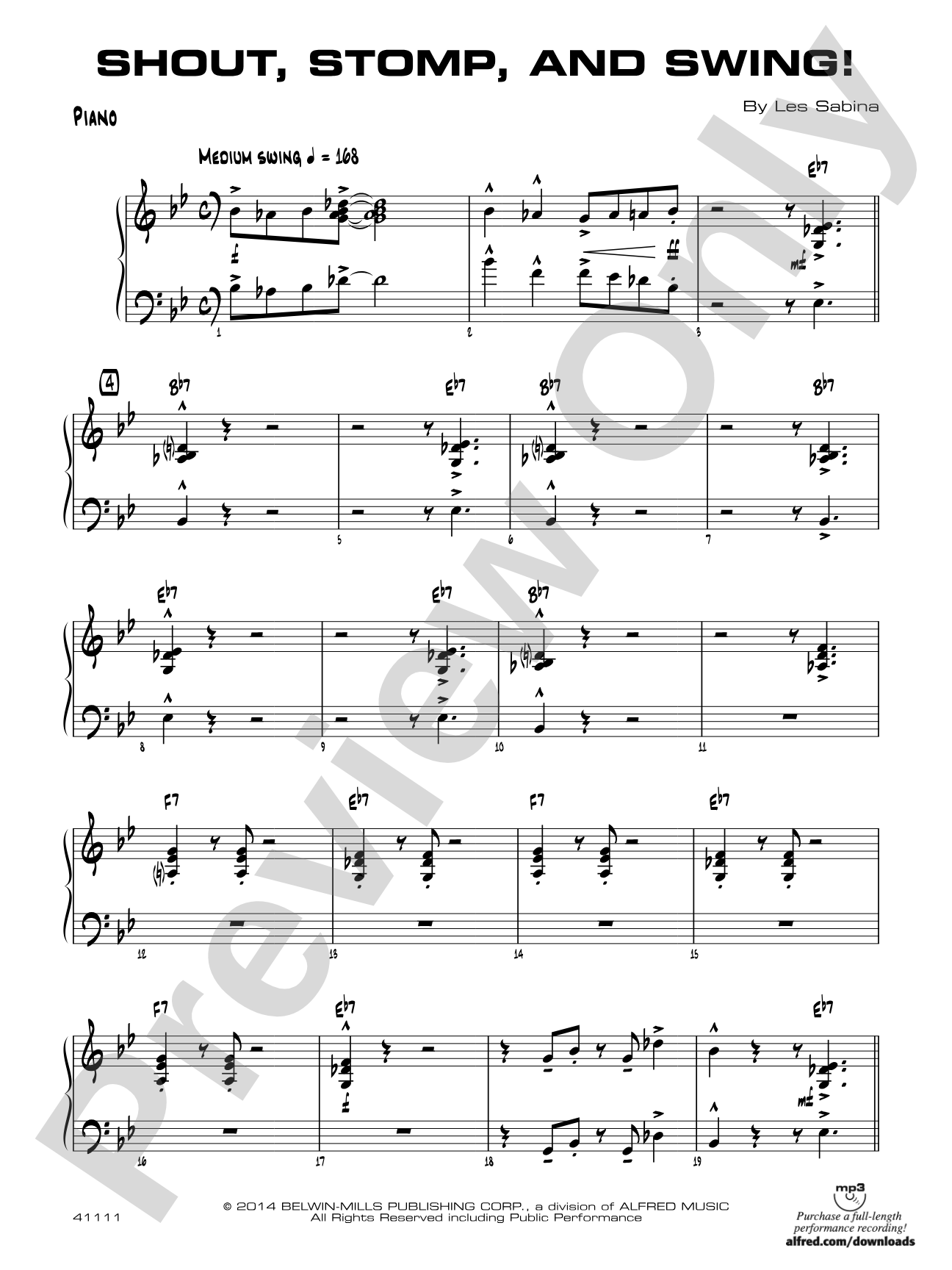 Shout, Stomp, and Swing!: Piano Accompaniment
