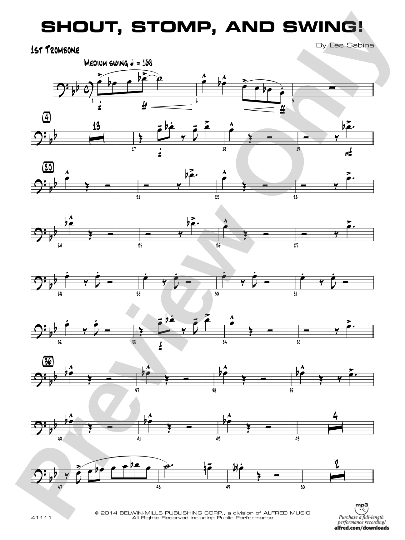 Shout, Stomp, and Swing!: 1st Trombone
