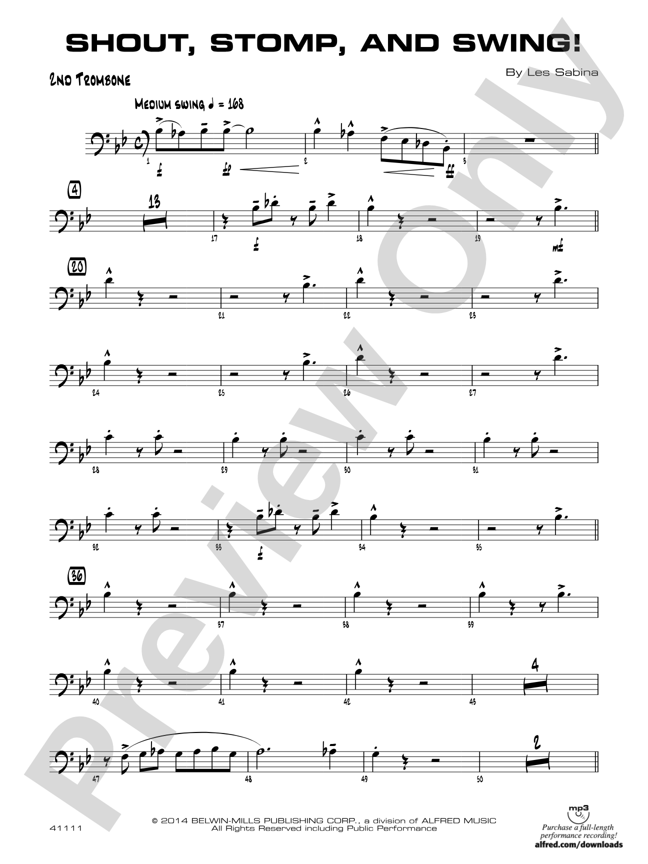 Shout, Stomp, and Swing!: 2nd Trombone