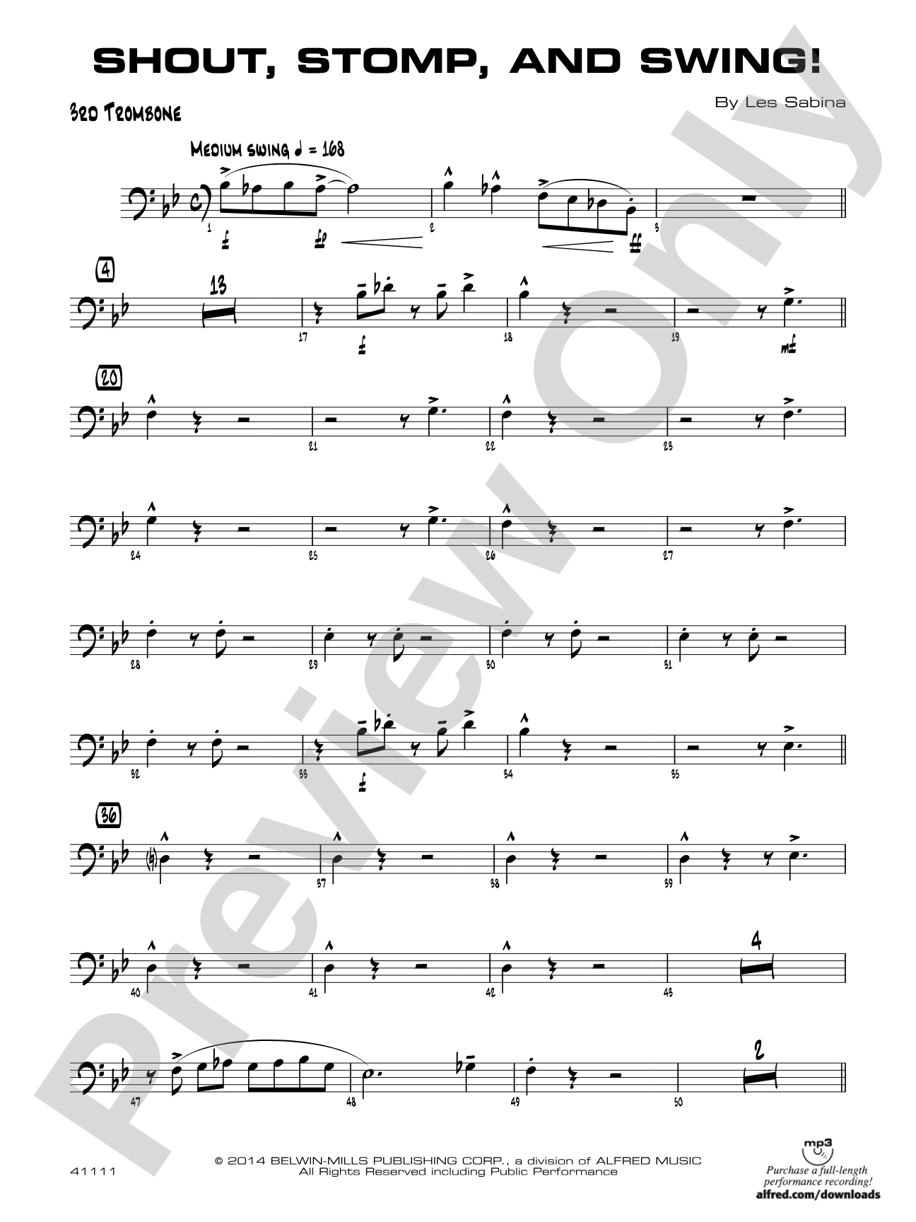 Shout, Stomp, and Swing!: 3rd Trombone