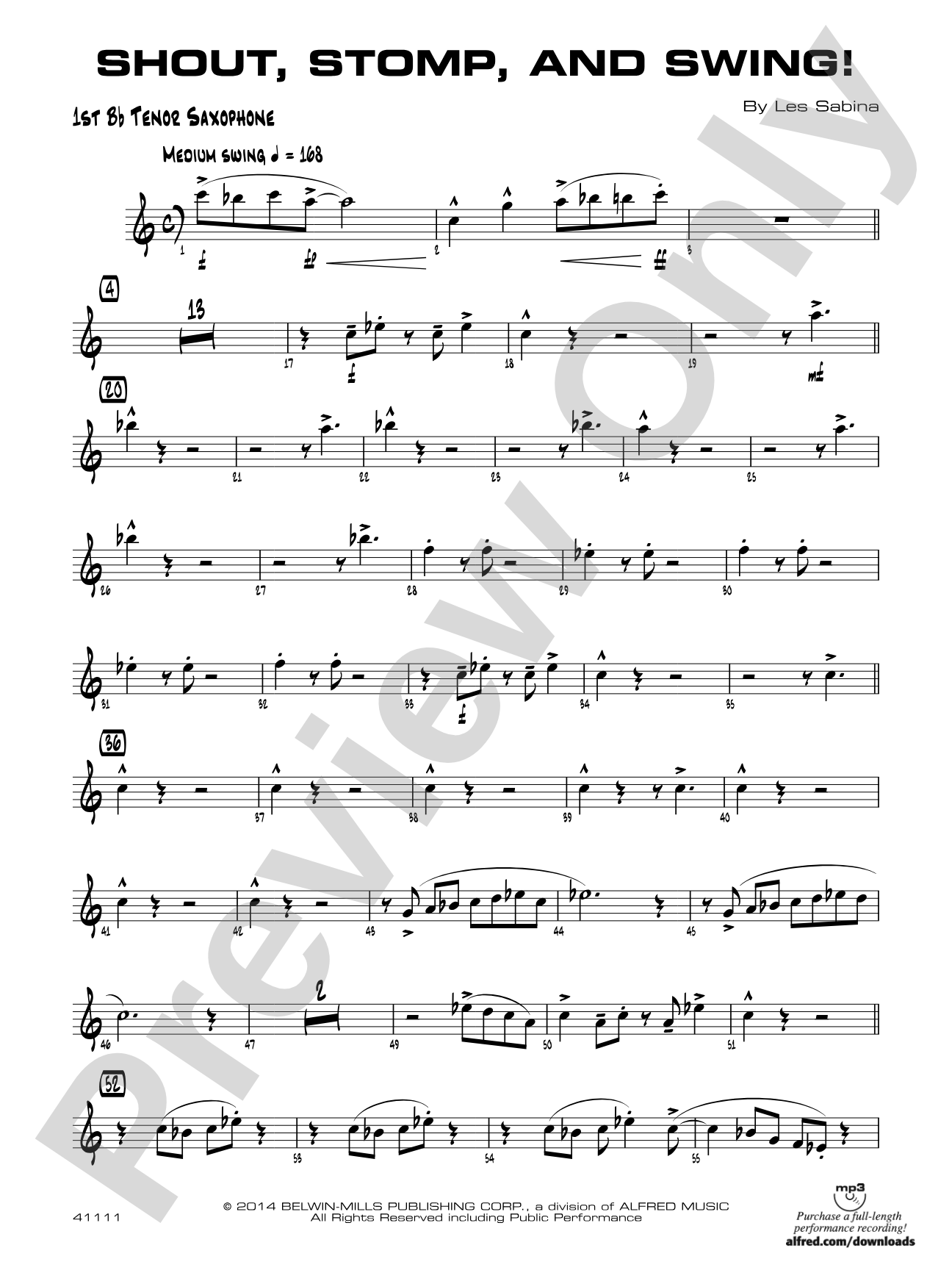 Shout, Stomp, and Swing!: B-flat Tenor Saxophone