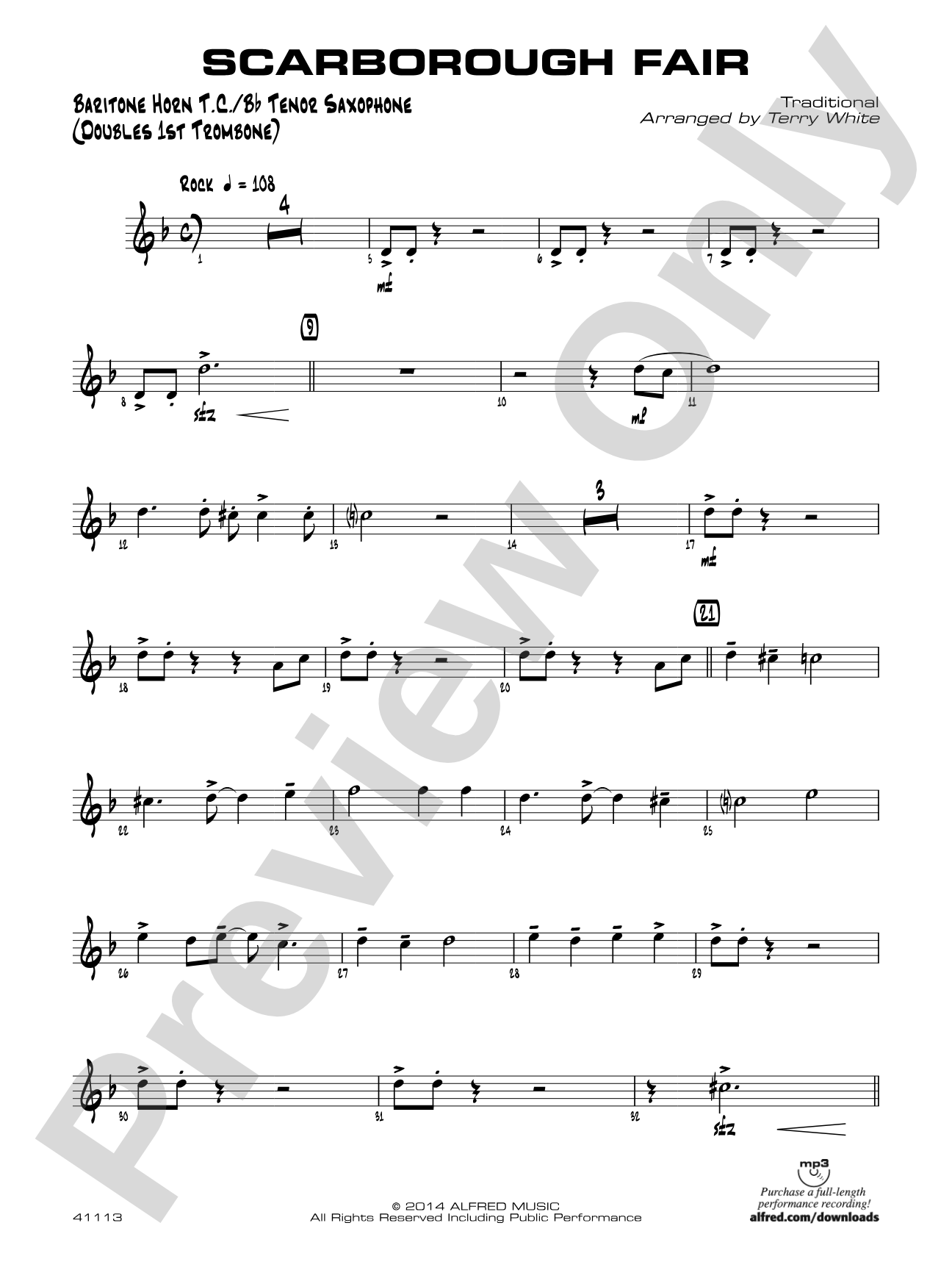 Scarborough Fair: Baritone T.C.