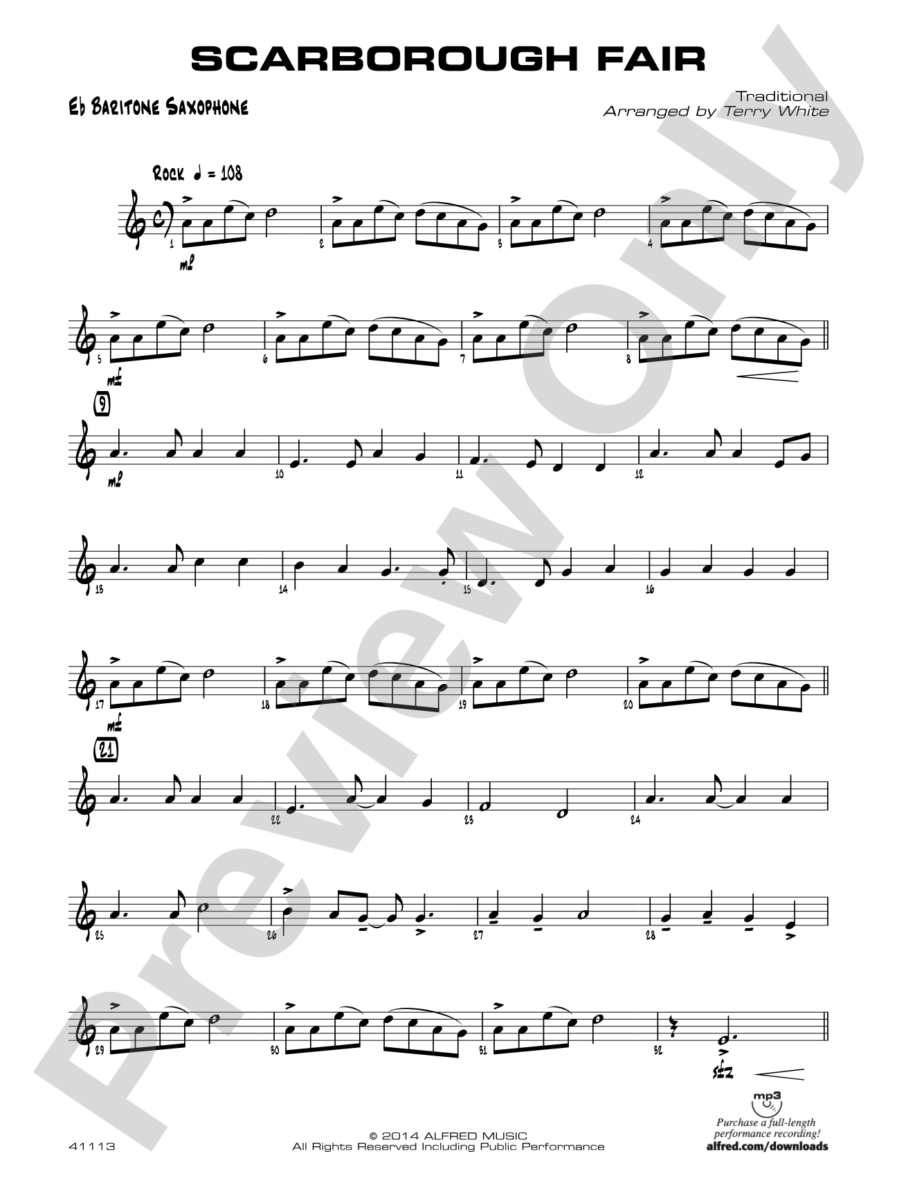 Scarborough Fair: E-flat Baritone Saxophone