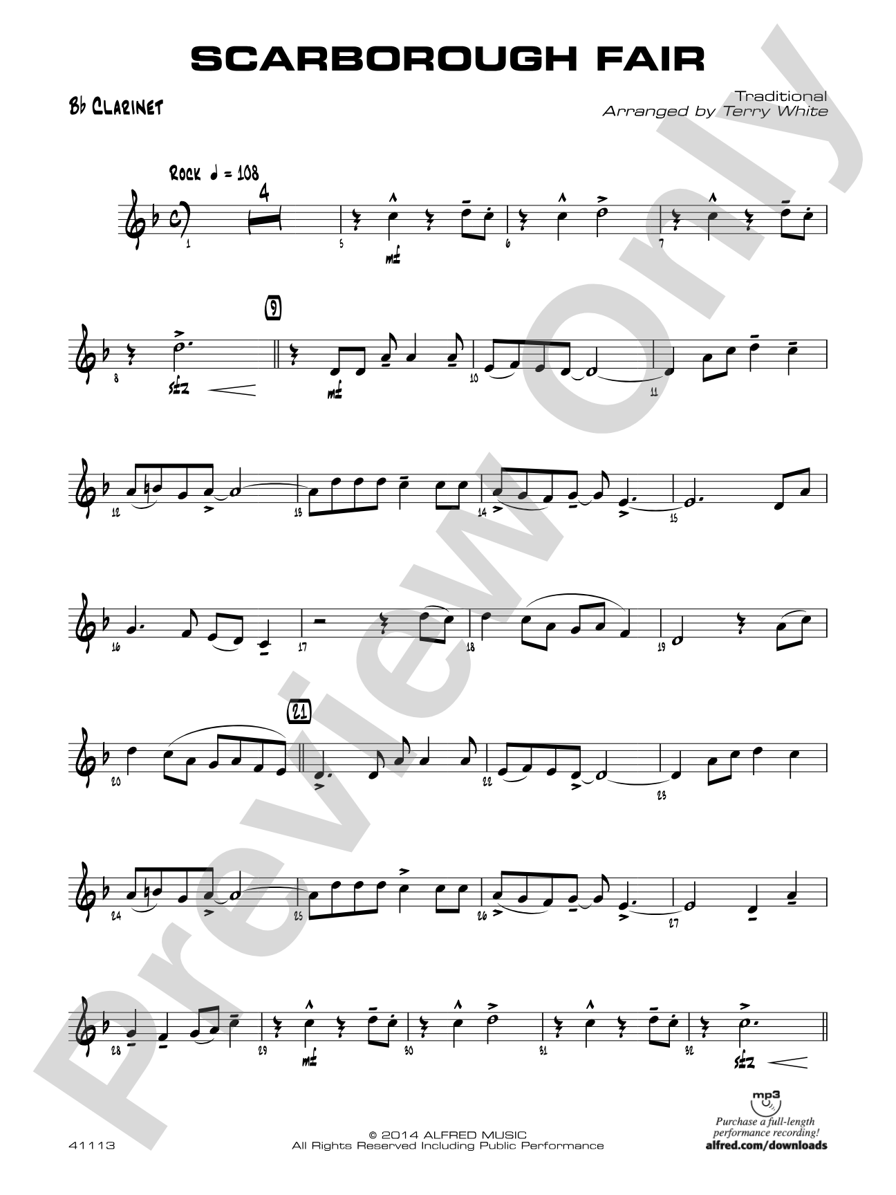 Scarborough Fair: 1st B-flat Clarinet