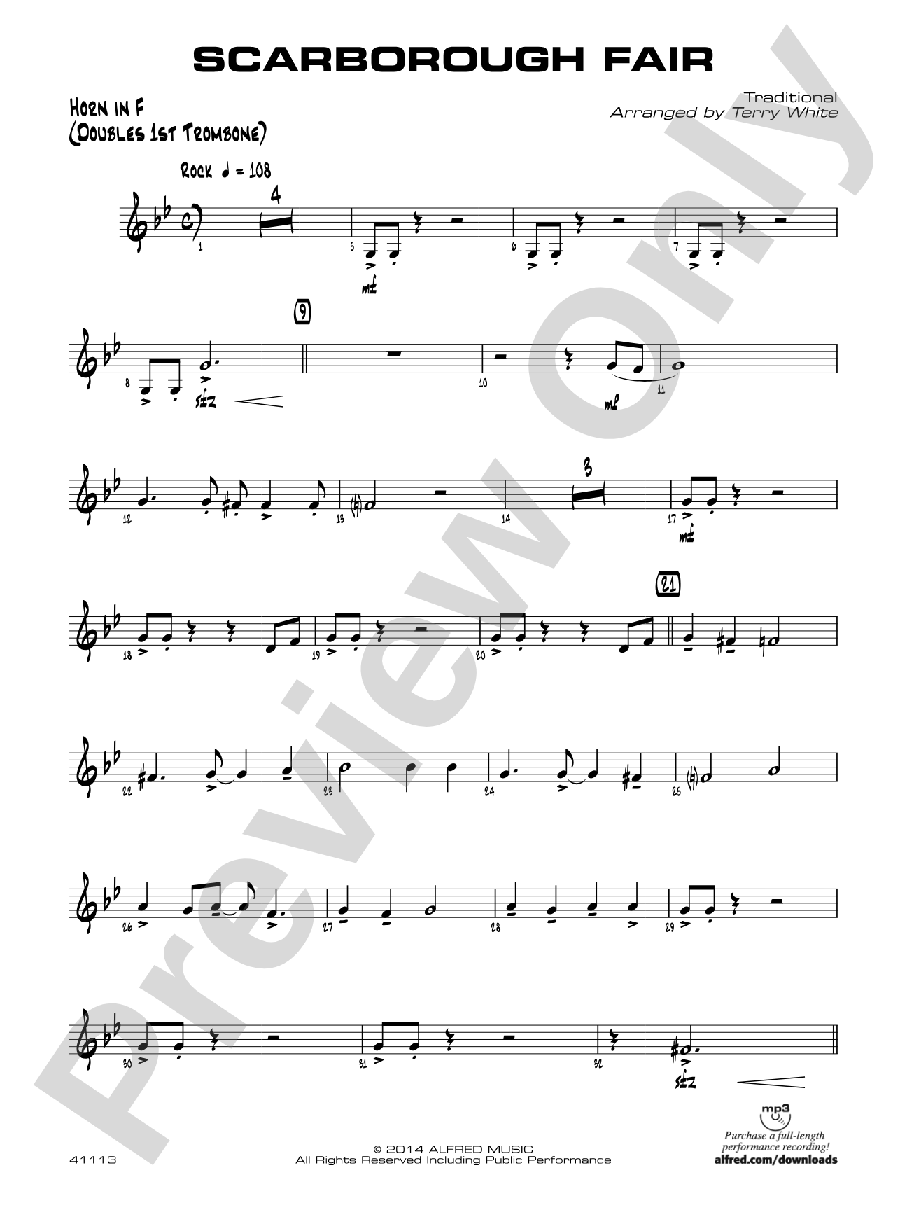 Scarborough Fair: 1st F Horn
