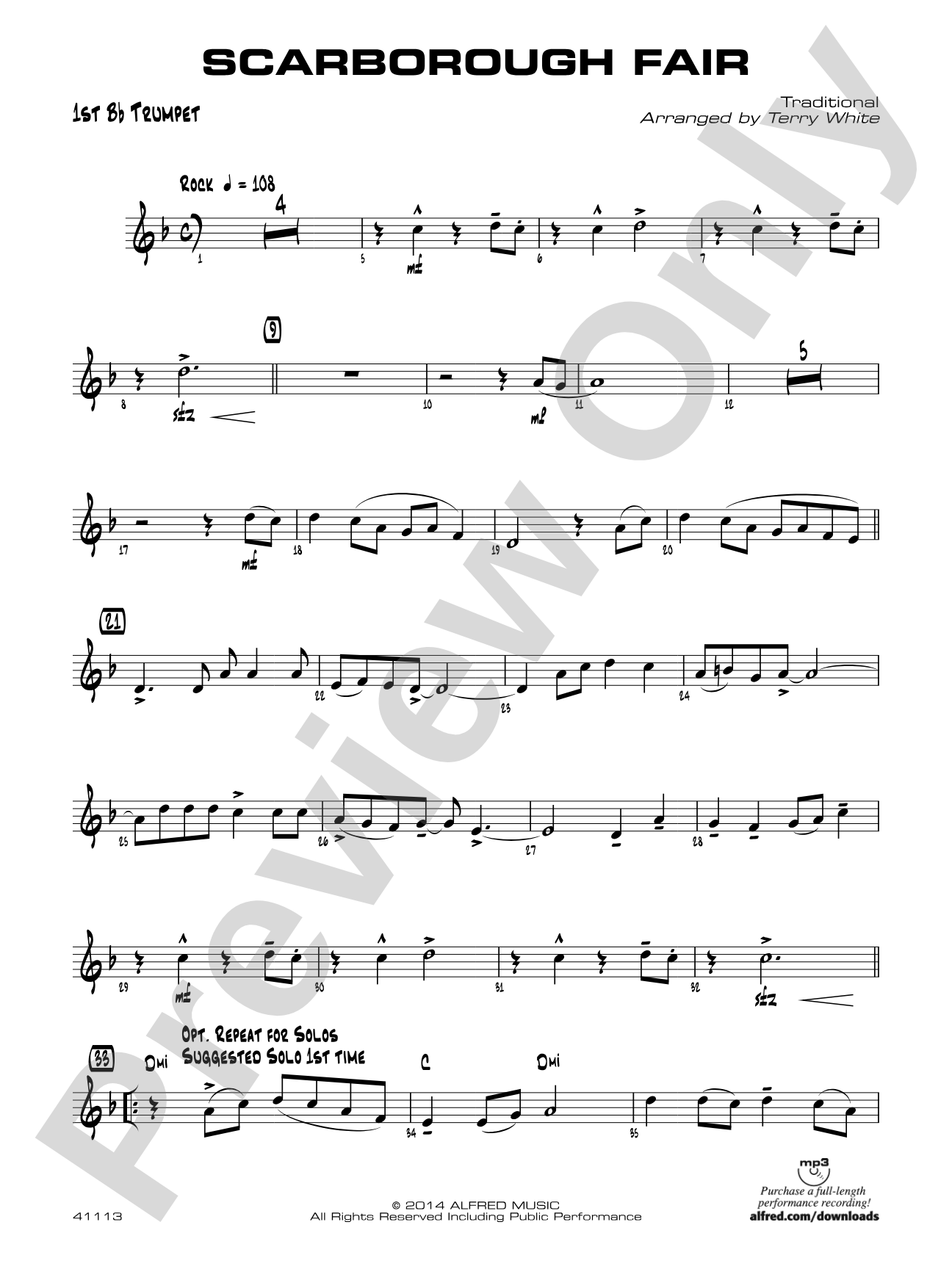 Scarborough Fair: 1st B-flat Trumpet