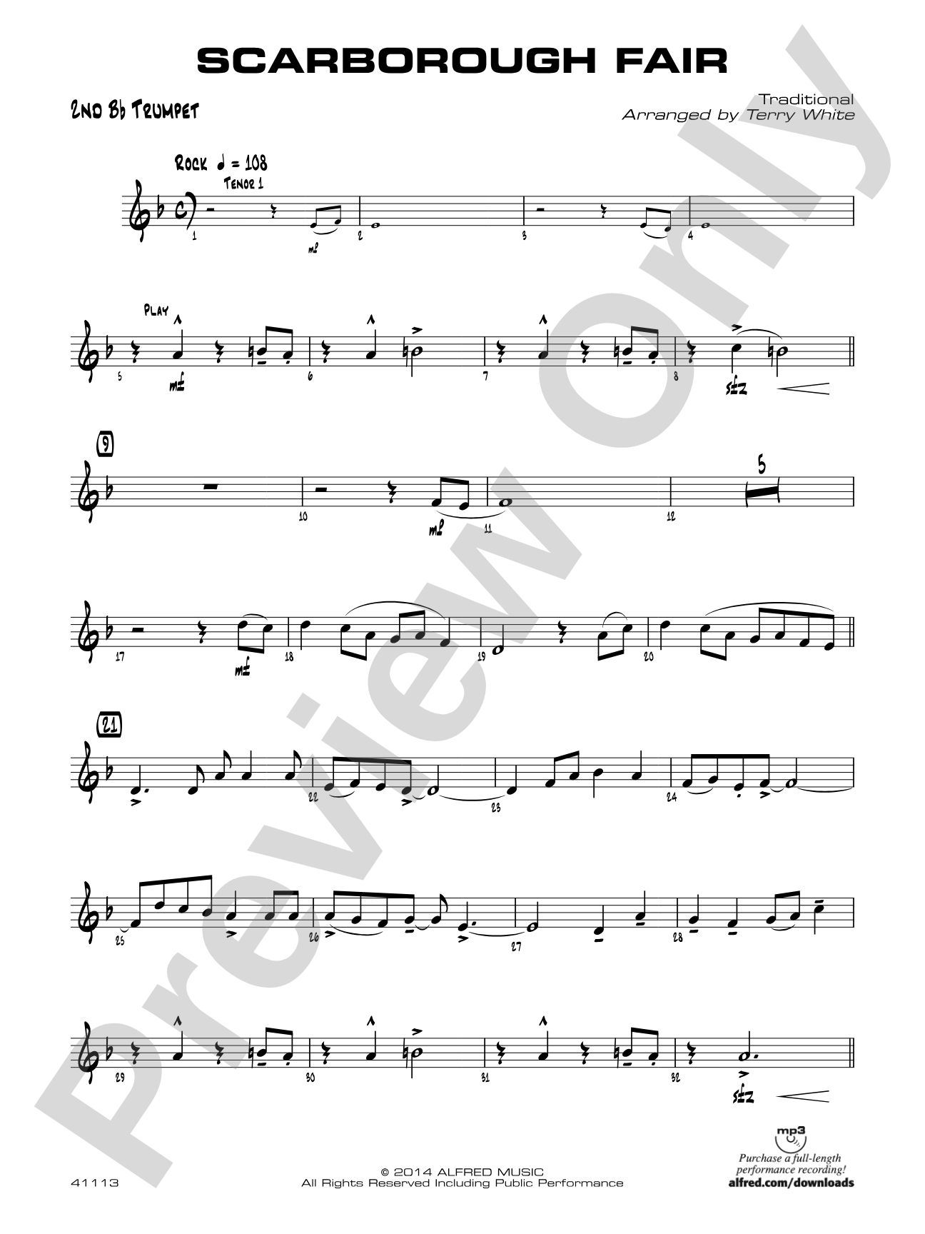 Scarborough Fair: 2nd B-flat Trumpet